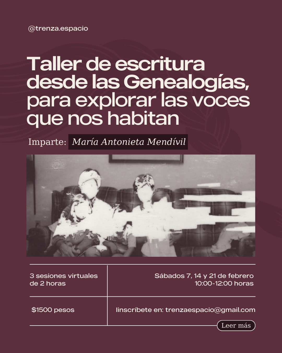 TALLER DE ESCRITURA  DESDE LAS GENEALOGÍAS