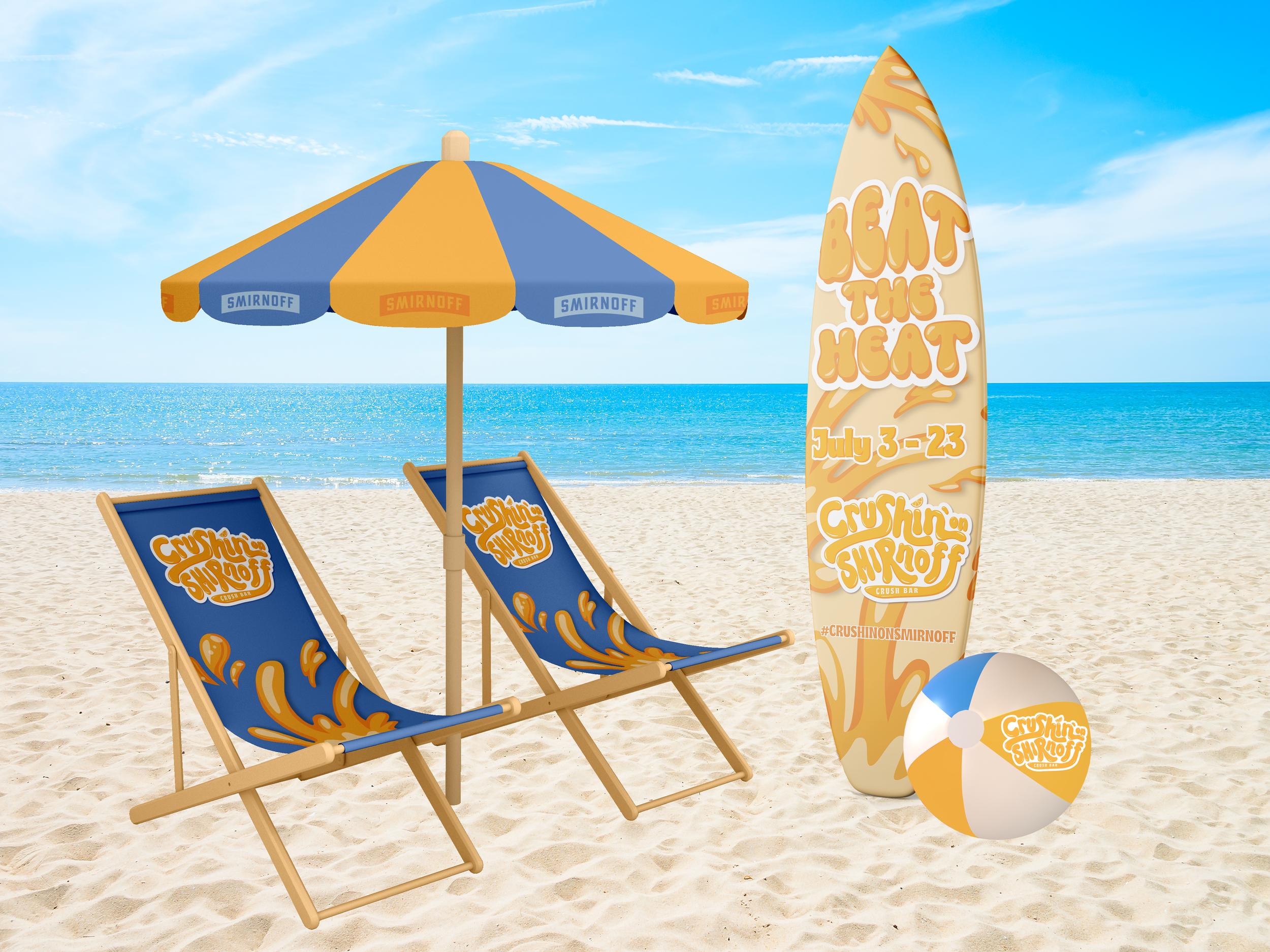 Beach set up that can be found on the beach for people to take pictures with and share on social media