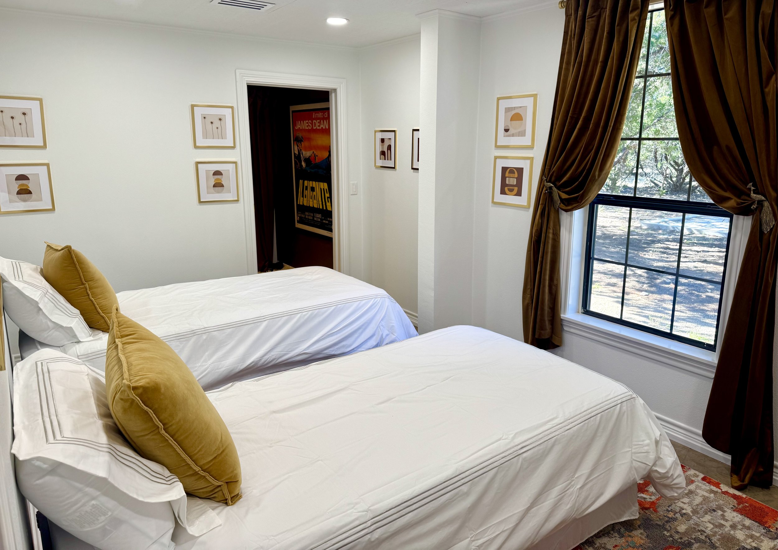 The second bedroom includes a closet vanity and bathroom with shower. 