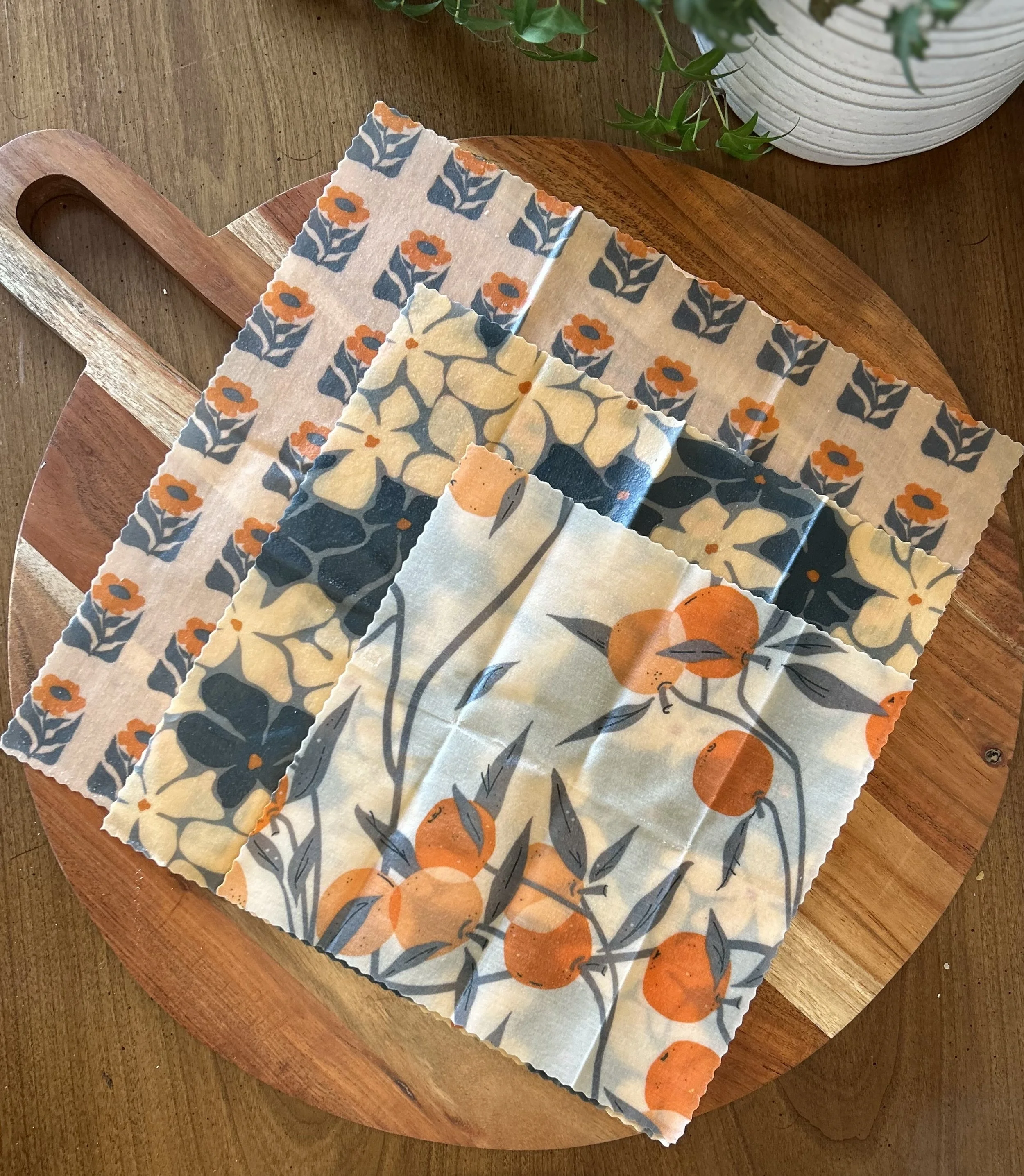 Beeswax Wraps Starter Set - Autumn Blooms
