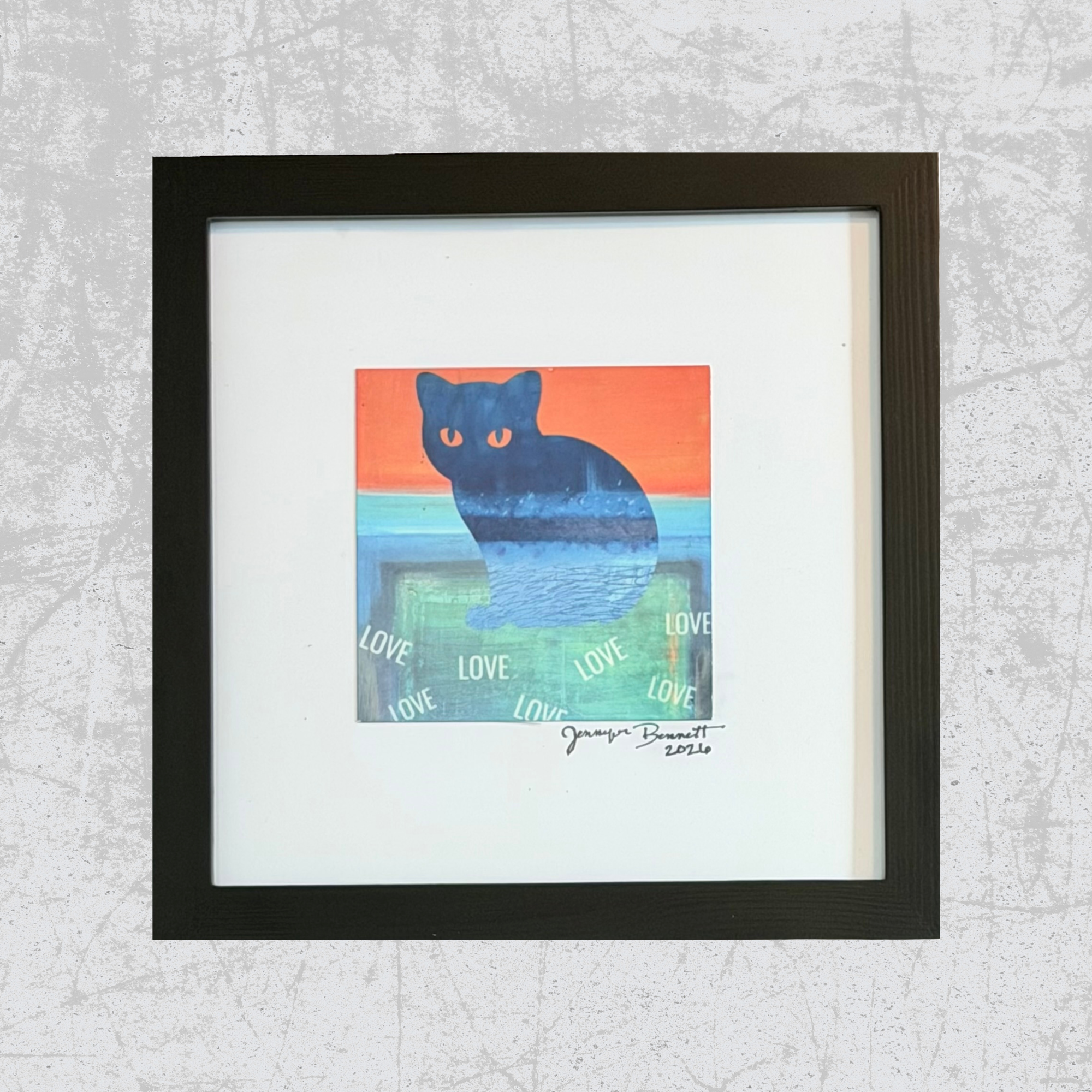"Cat Love" Framed Sublimation Print on Aluminum