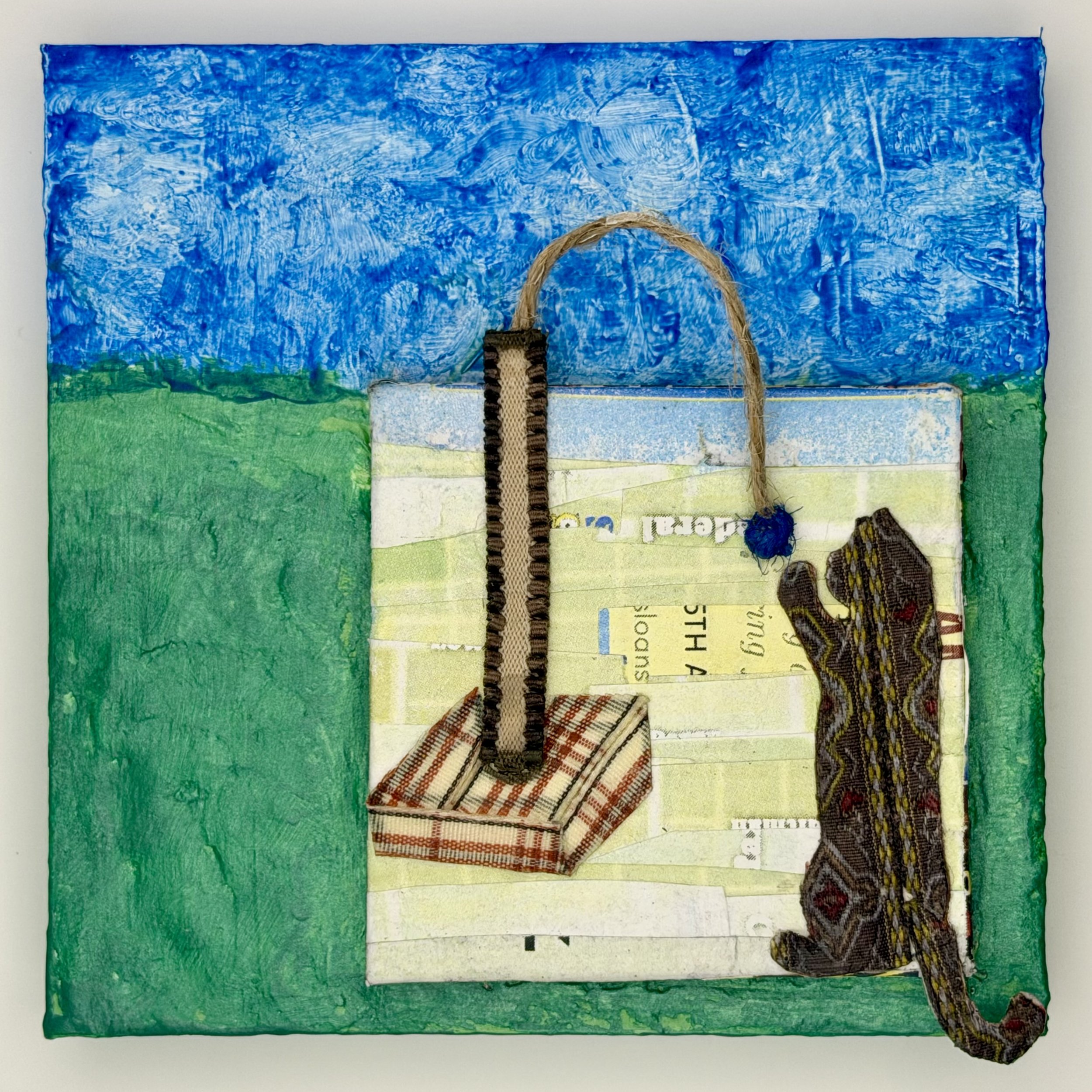 Kitty Play Mixed Media Collage