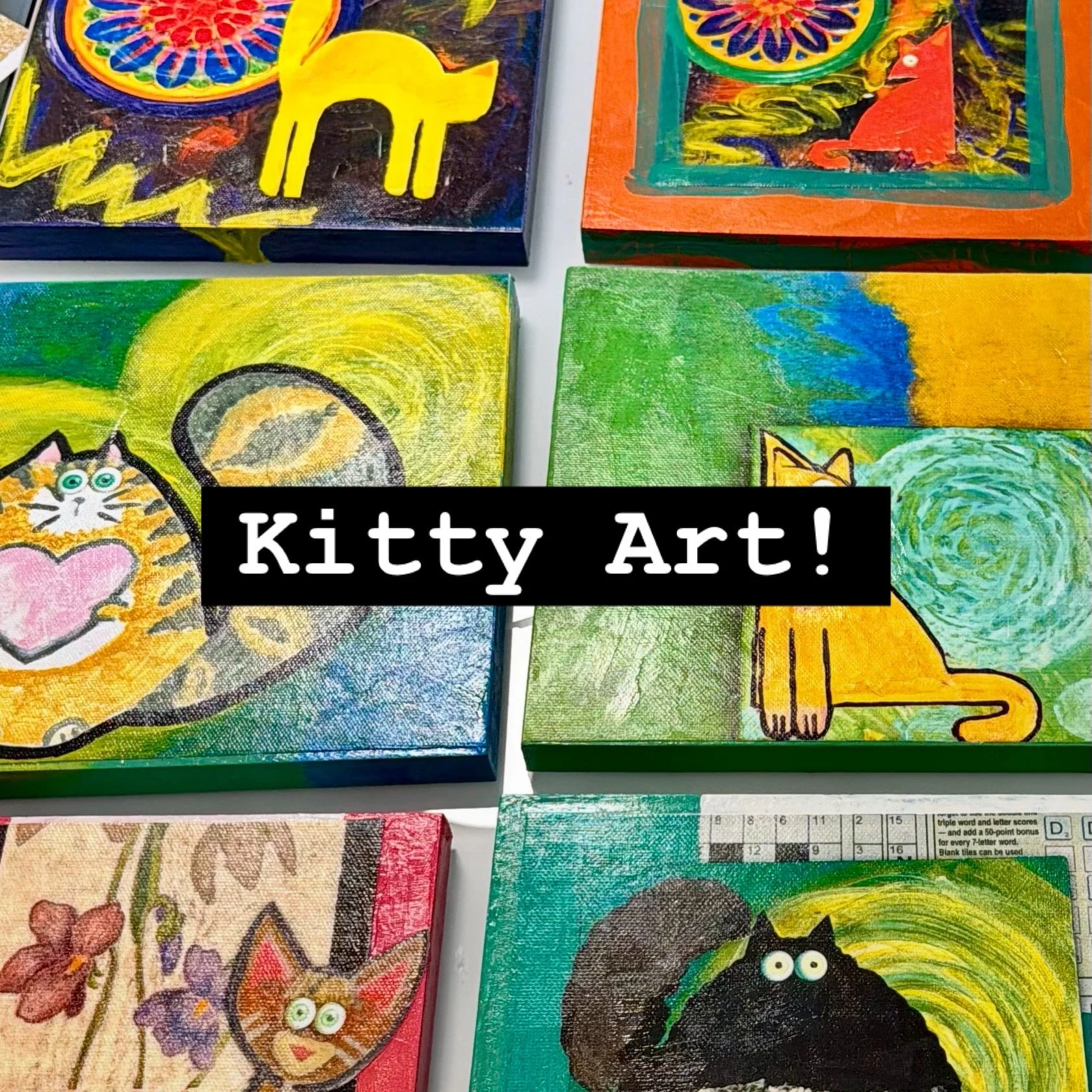 Various pictures of cat art