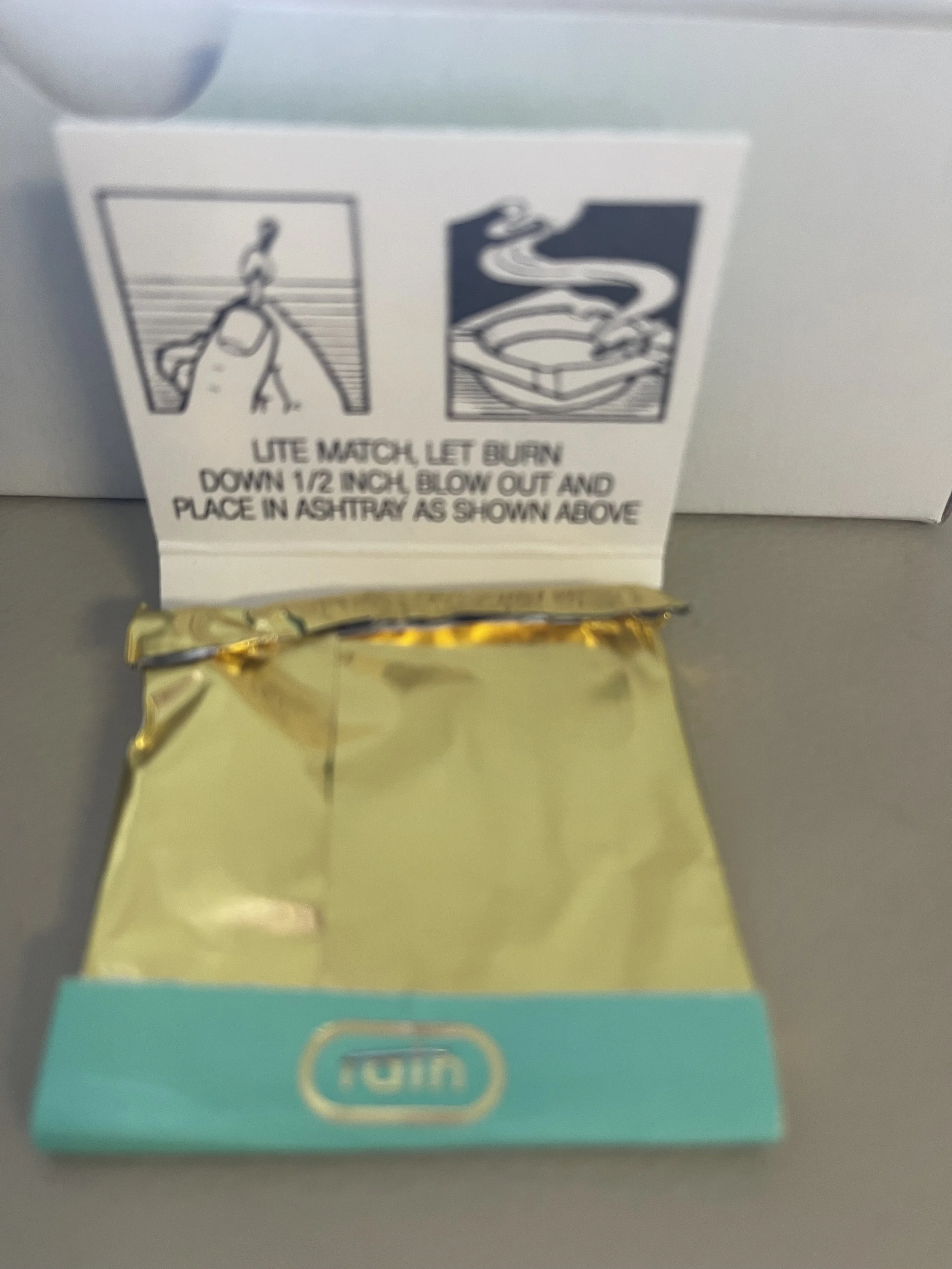 Lite match, let it burn down 1/2 inch, blow out and place in fire safe dish