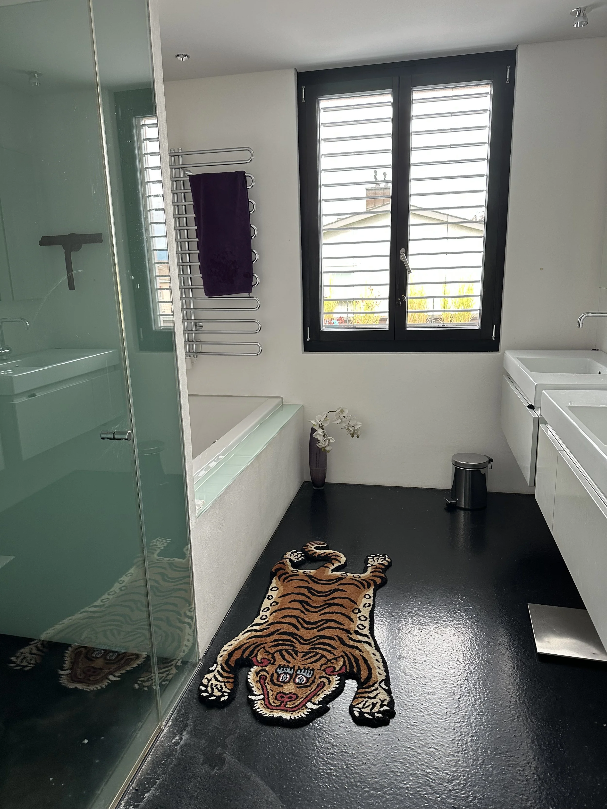 Main bathroom with shower and tub