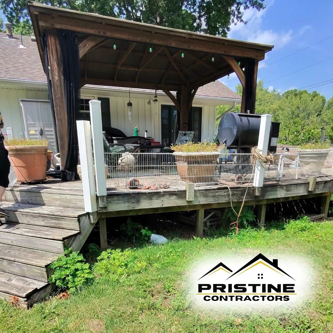 Expand your living space outdoors. This custom deck creates the perfect spot for relaxing, entertaining, or enjoying time with family and friends. Designed for style, built for durability by Pristine Contractors.

#CustomDeck #OutdoorLiving #DeckBuil
