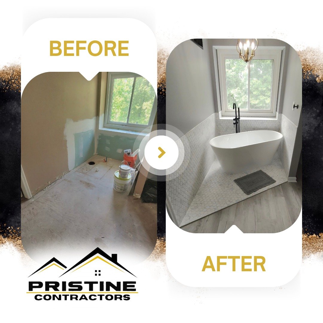 From outdated to outstanding. This bathroom transformation highlights the attention to detail and quality craftsmanship Pristine Contractors brings to every remodel.

#BeforeAndAfter #BathroomRemodel #LuxuryBathroom #PristineContractors #BlueSpringsM