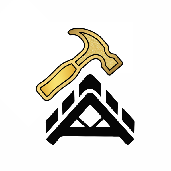 A stylized illustration of a hammer above a campfire.