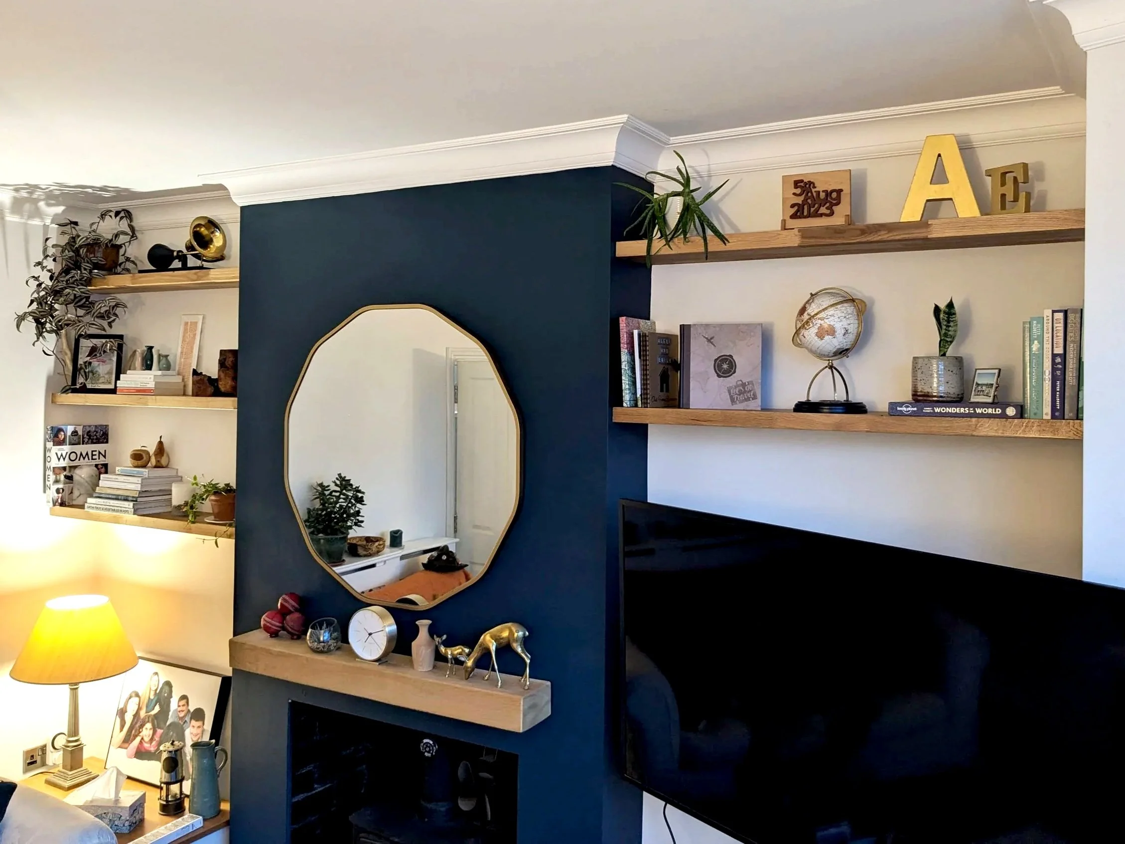 Bespoke Oak Alcove Shelving