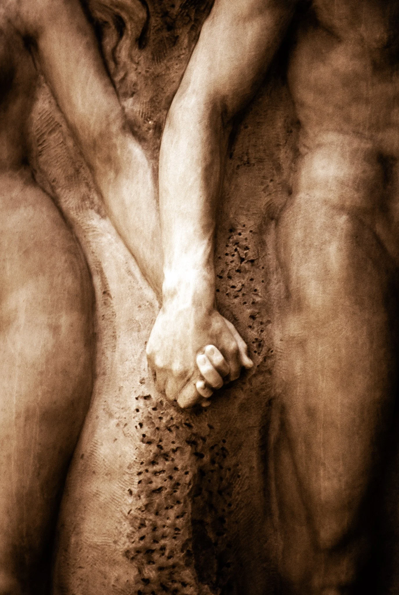 Sculpture of Couple Holding Hands