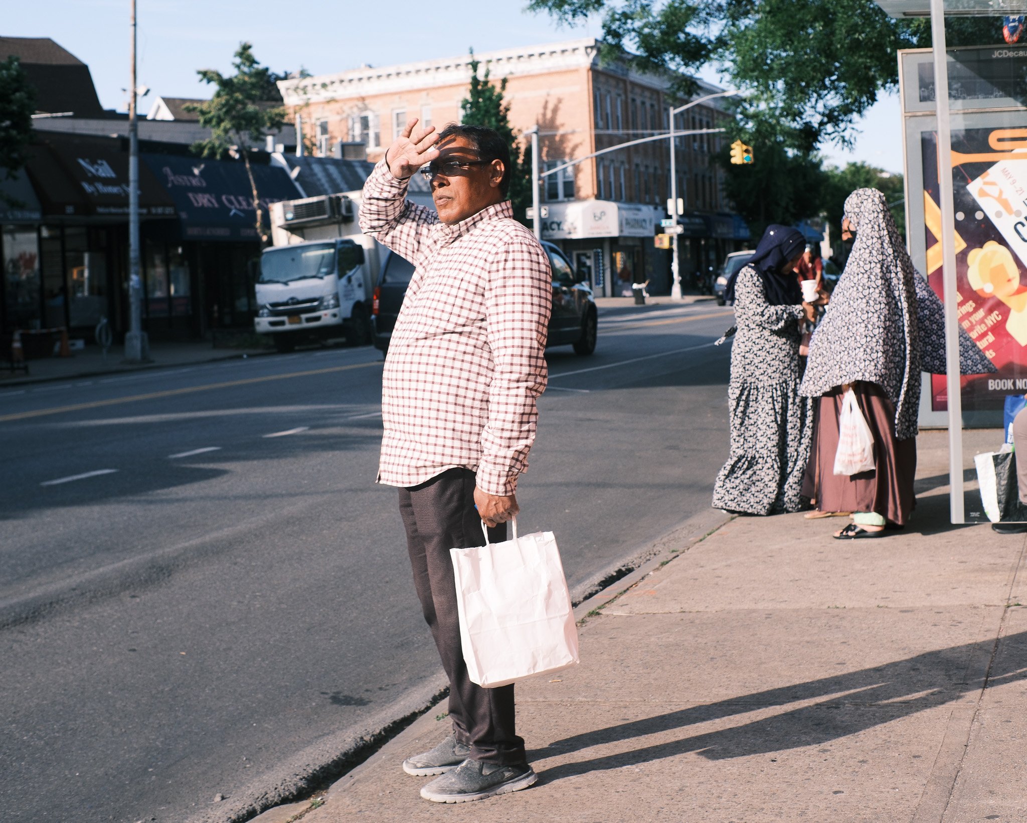 People Waiting for Bus, Brooklyn, NYC