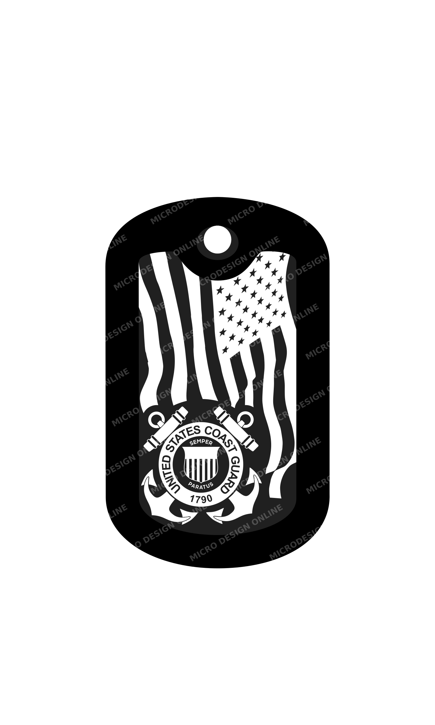 US Coast Guard Emblem with American Flag