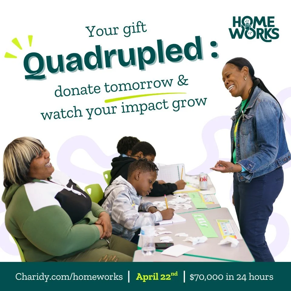 We're just ONE day away from Unlocking the Power of Home 💚

Tomorrow, you'll have the chance to make a direct impact for hundreds of students across our region - and thanks to our incredible matchers, every gift will go 4X as far.

When you give, yo