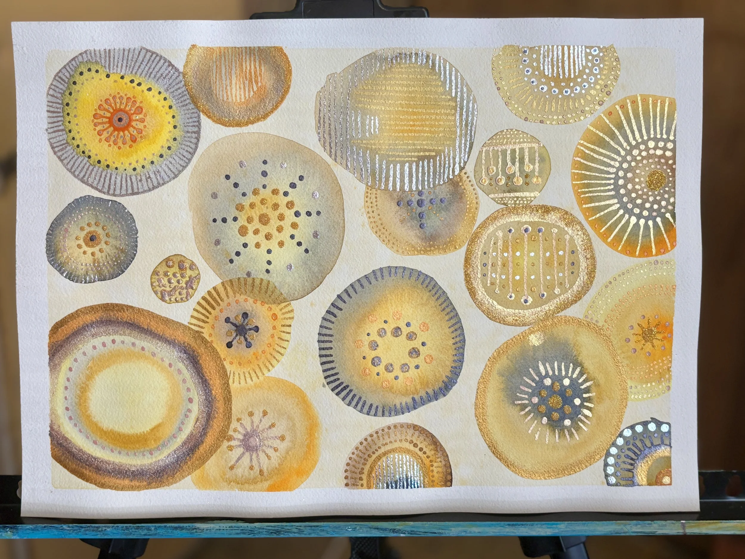 Grorange Abstract - Watercolor on Cotton