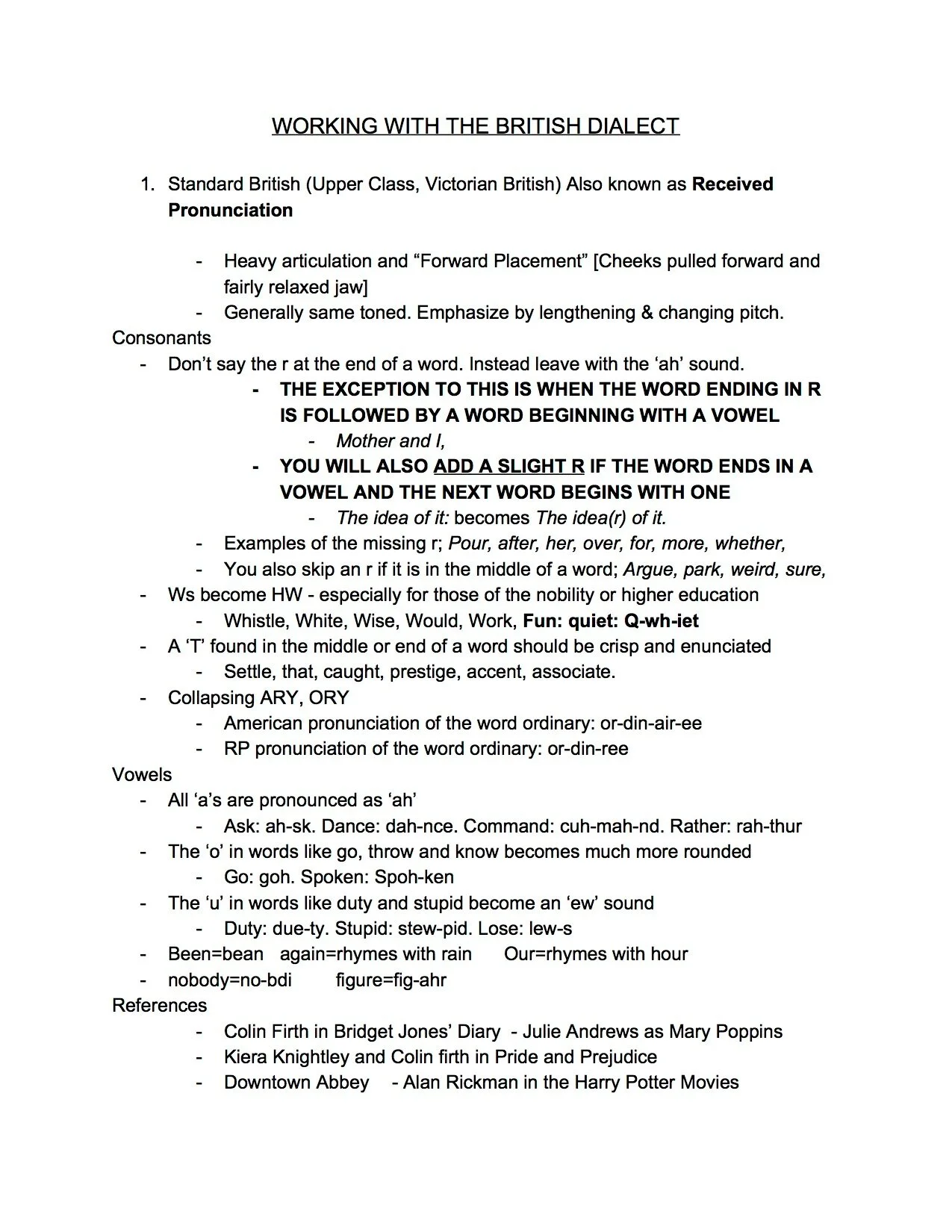 British Dialect Work - RP