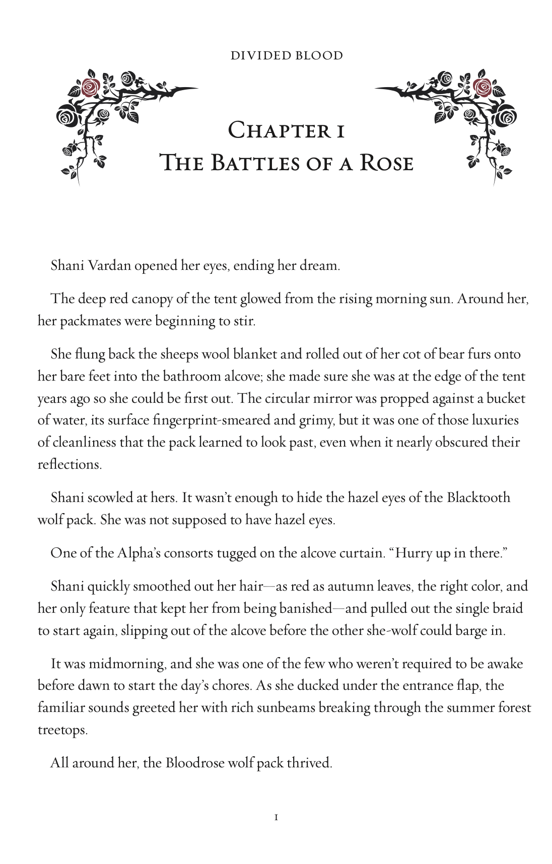 Chapter Title Page for Divided Blood
