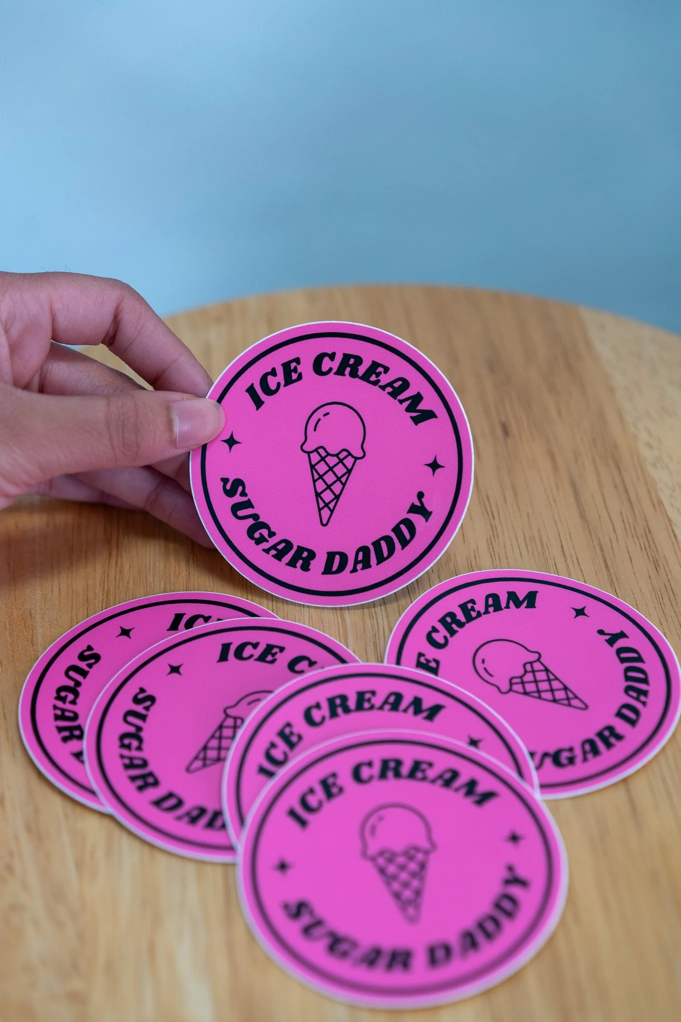 HOT PINK VINYL LOGO STICKER - 3 INCH MATTE CIRCLE