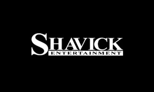 Shavick Entertainment logo in white on a black background.