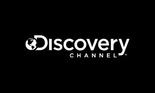 Discovery Channel logo on a black background.