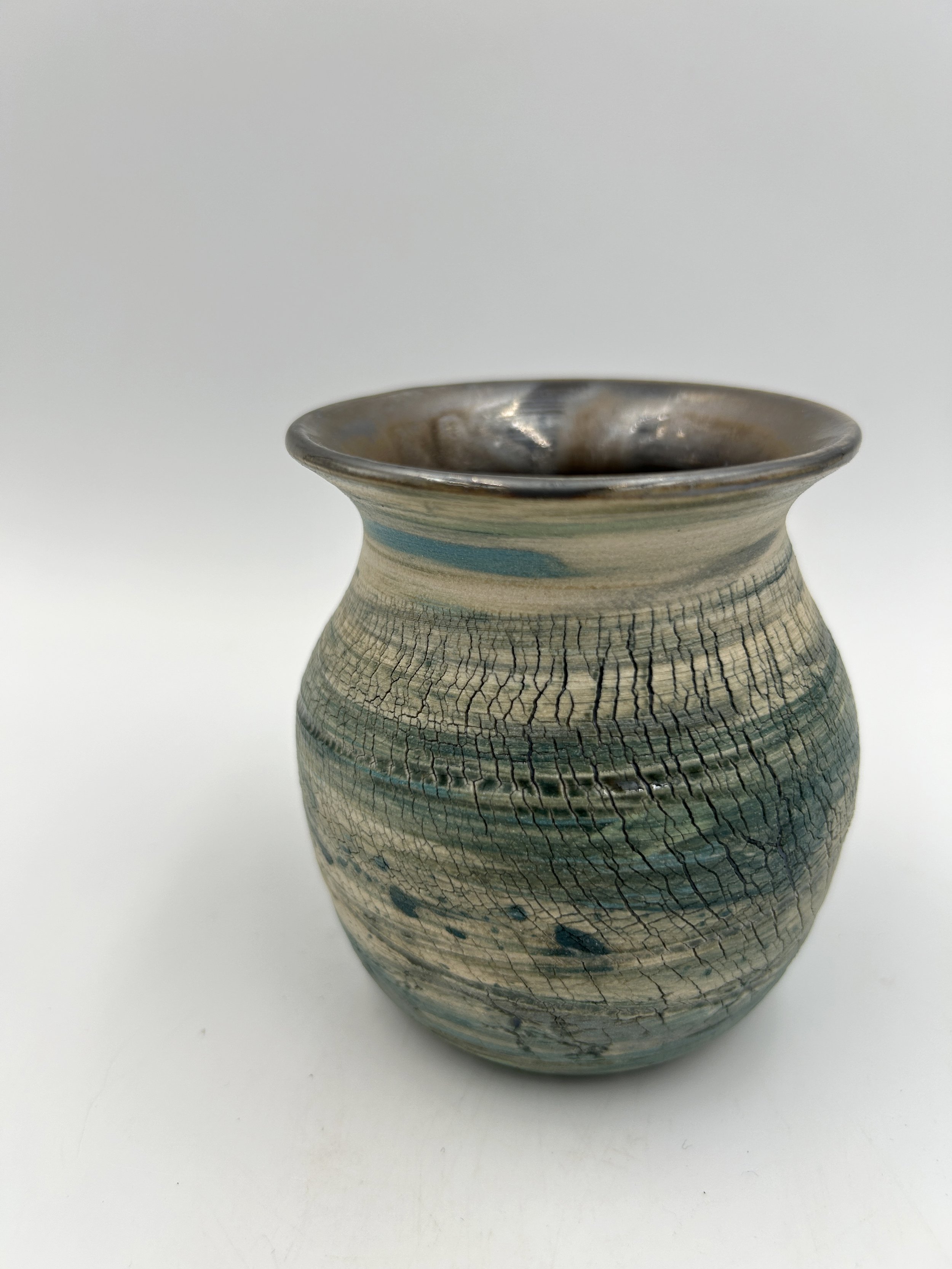 Crackle Lustre Vase White Dark Green 6.jpg
