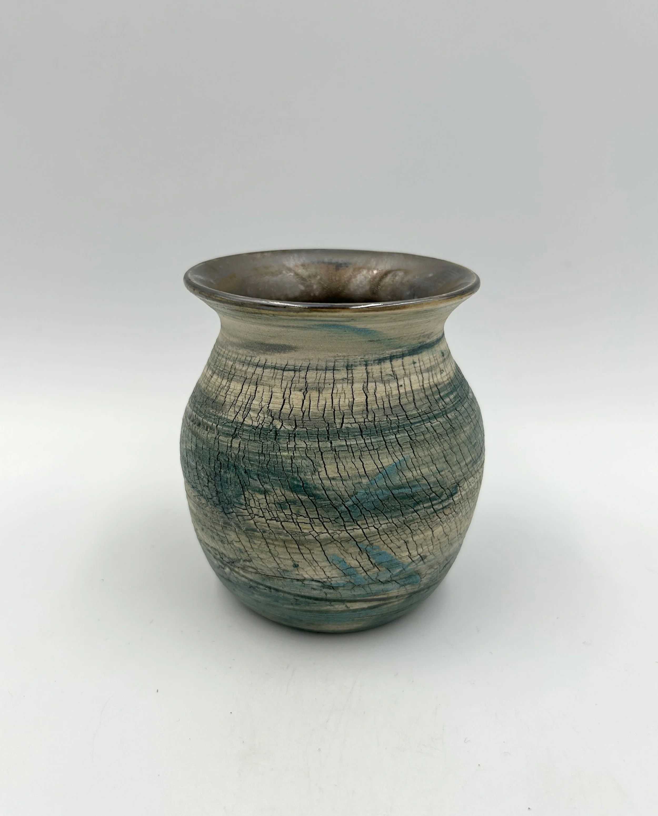 Crackle Lustre Vase White Dark Green 3.jpg
