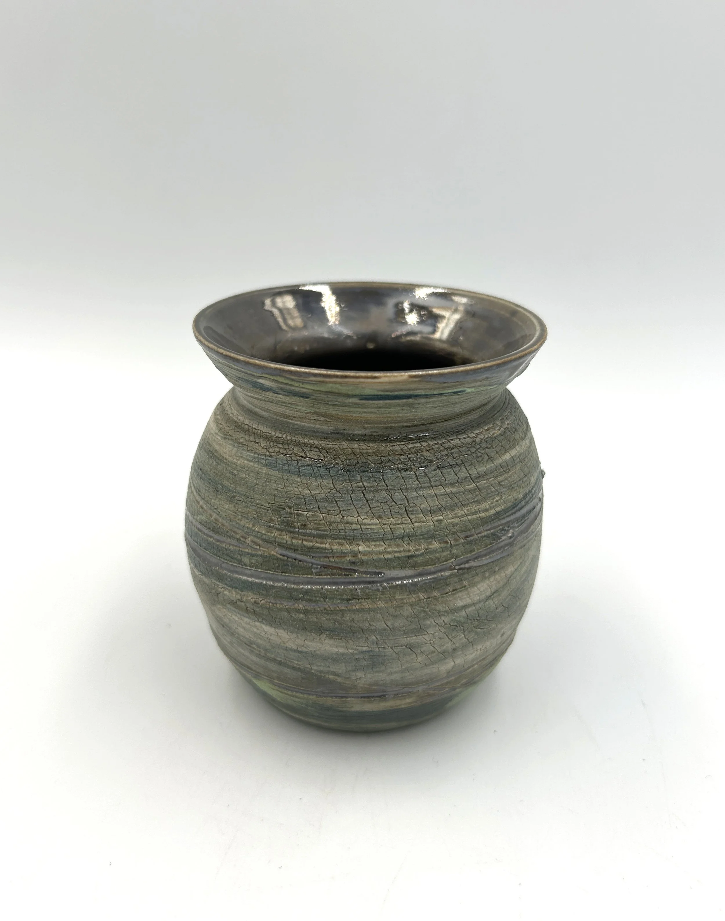 Crackle Lustre Vase White Dark Green 3.jpg