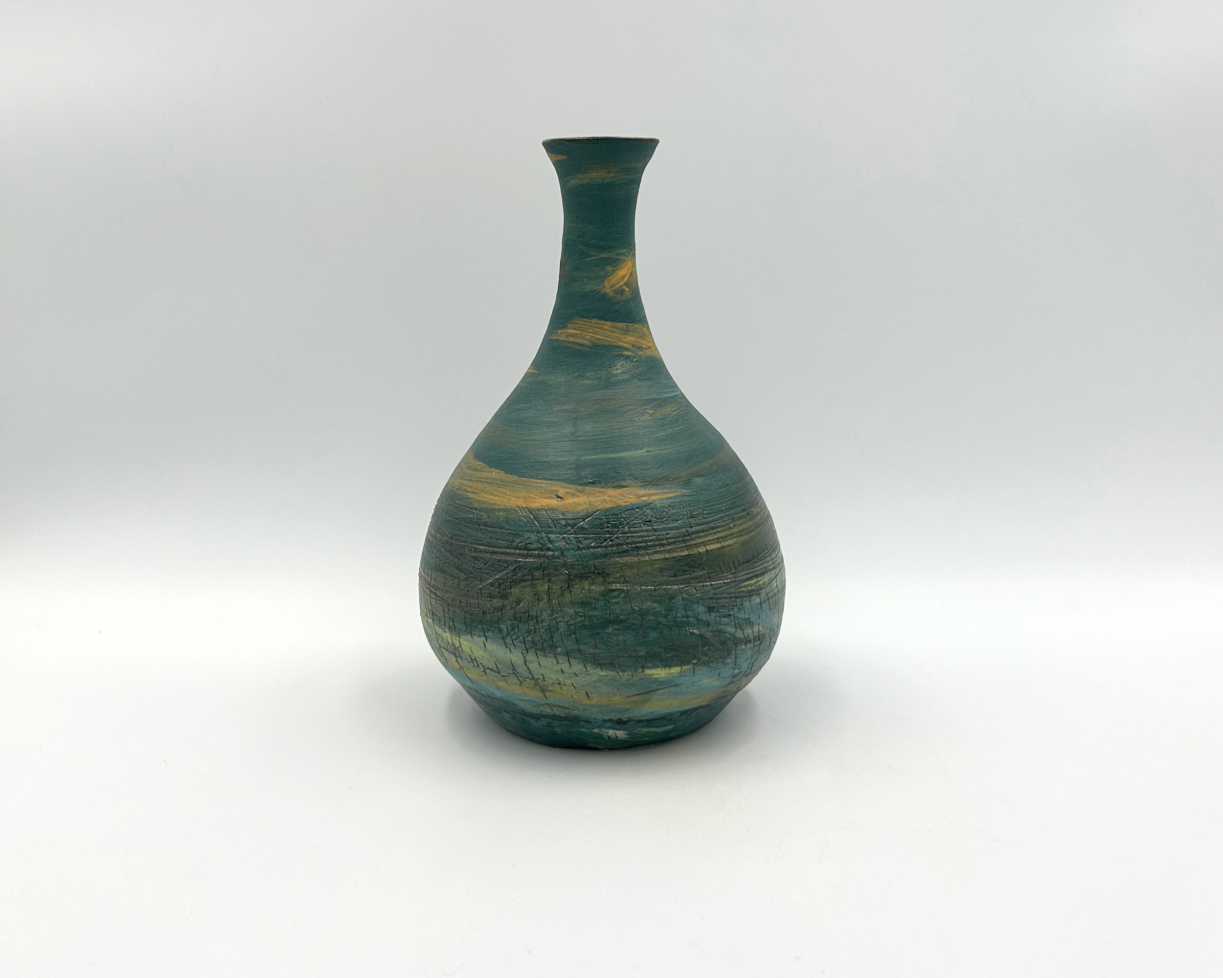 Deep Teal Crackle Lustre Vase 5.jpg