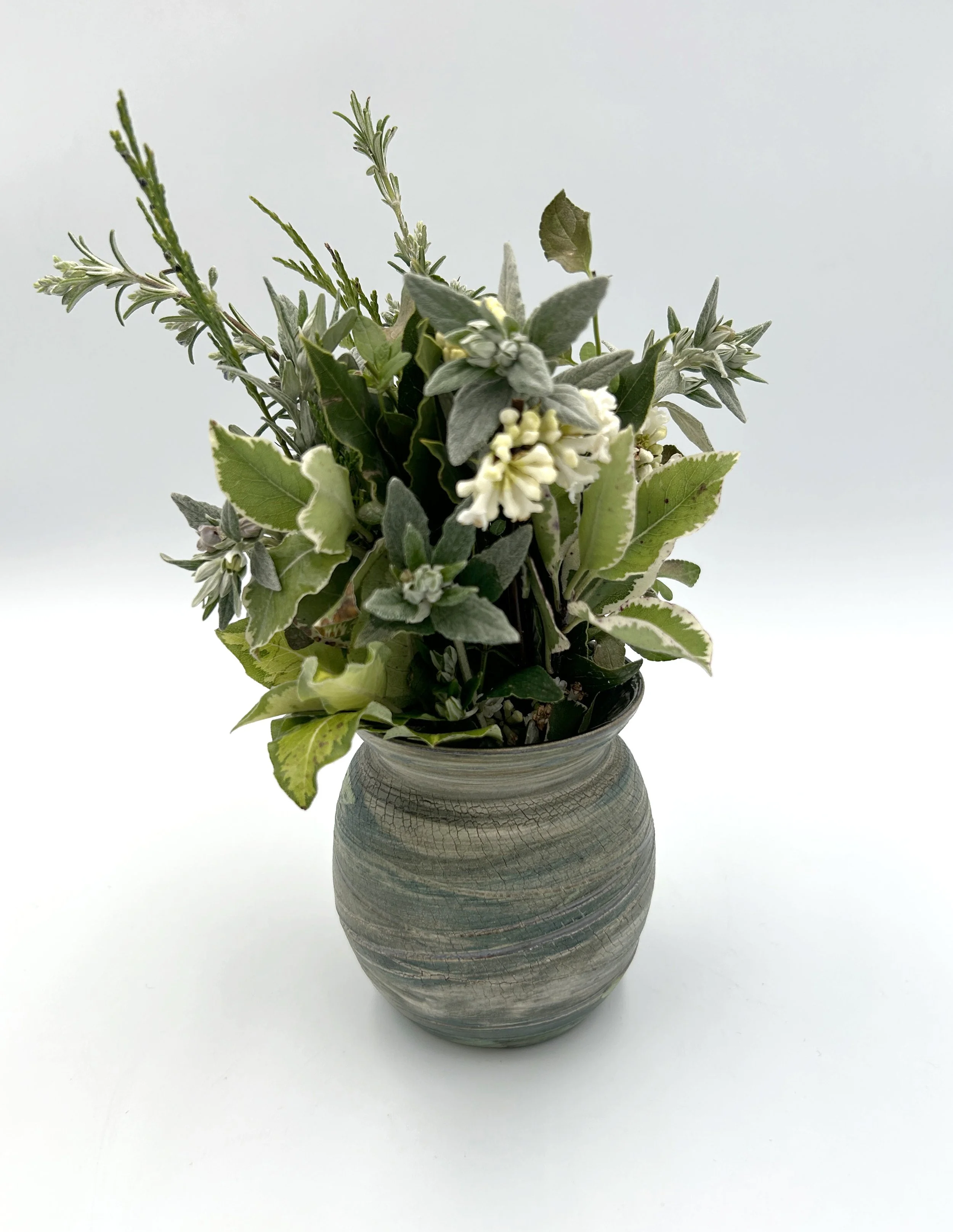 Crackle Lustre Vase White Dark Green 7.jpg