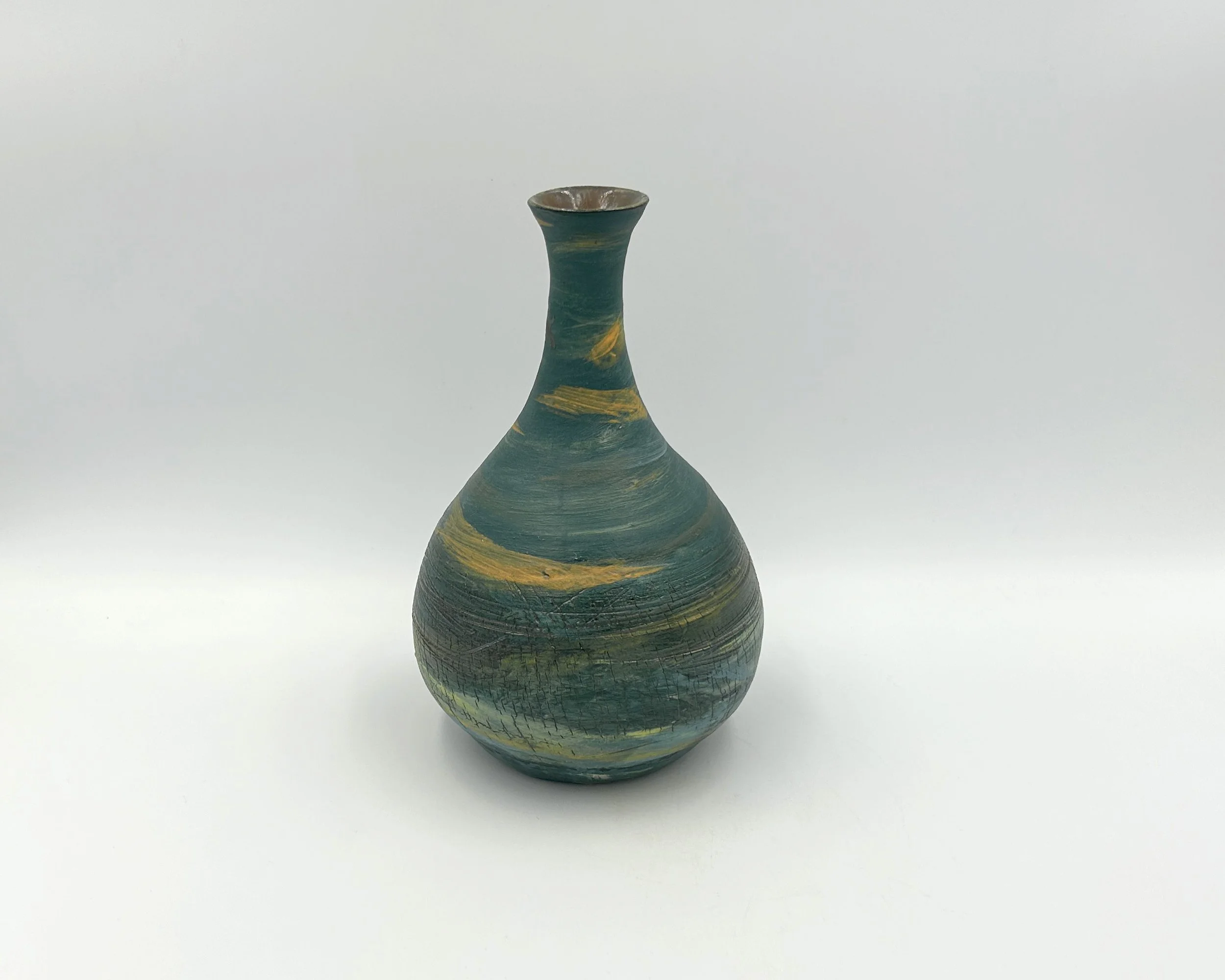Deep Teal Crackle Lustre Vase 6.jpg