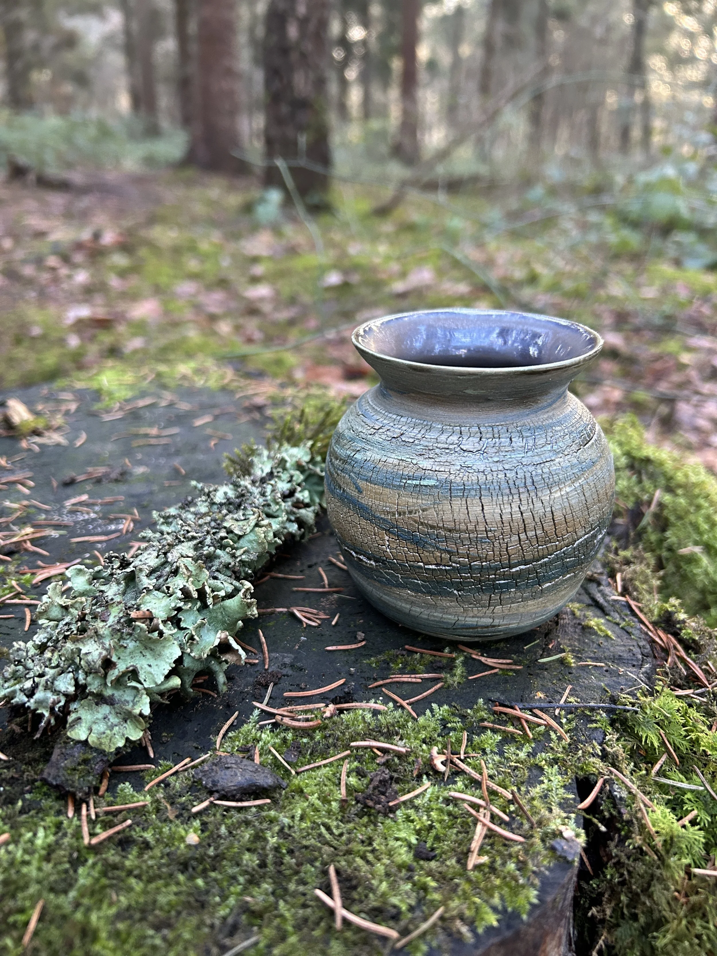 Crackle Lustre Bud Vase - January Woods, Brown Lustre
