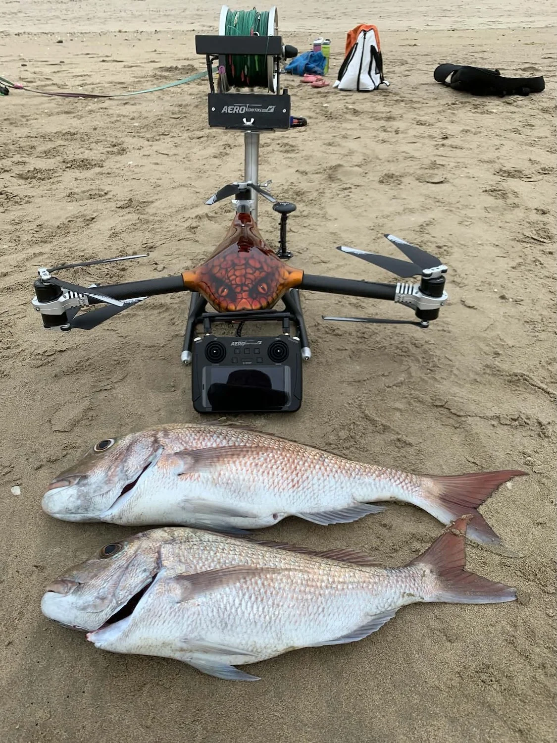 Aerokontiki  fishing drone caught two big fish - customer review