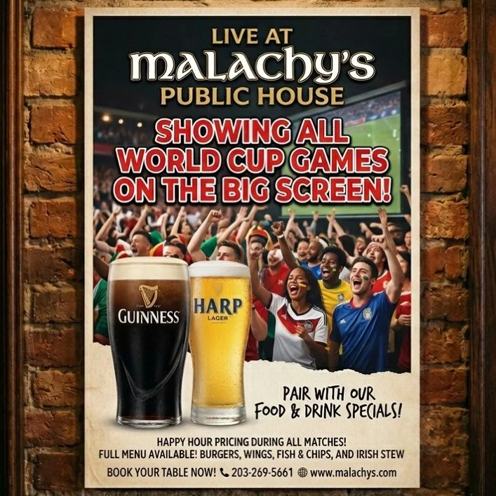 IT&rsquo;S ALMOST TIME! Starting June 12th! SHOWING ALL GAMES WITH HAPPY HOUR FOOD SPECIALS DURING EVERY GAME AND SELECT DRINK SPECIALS TO WASH THEM DOWN! 🍻🙌⚽️

🇮🇪 Malachy&rsquo;s Tip: Come early to secure the best seats in the house. When the wh