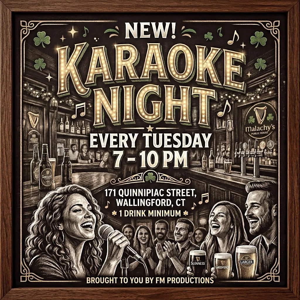 *NEW* KARAOKE TUESDAYS AT MALACHY&rsquo;S! Starting September 8th at 7PM - so warm up those pipes and practice your best cover, time to sing your heart out! ❤️🍴🍻 #karaoke #wallingford