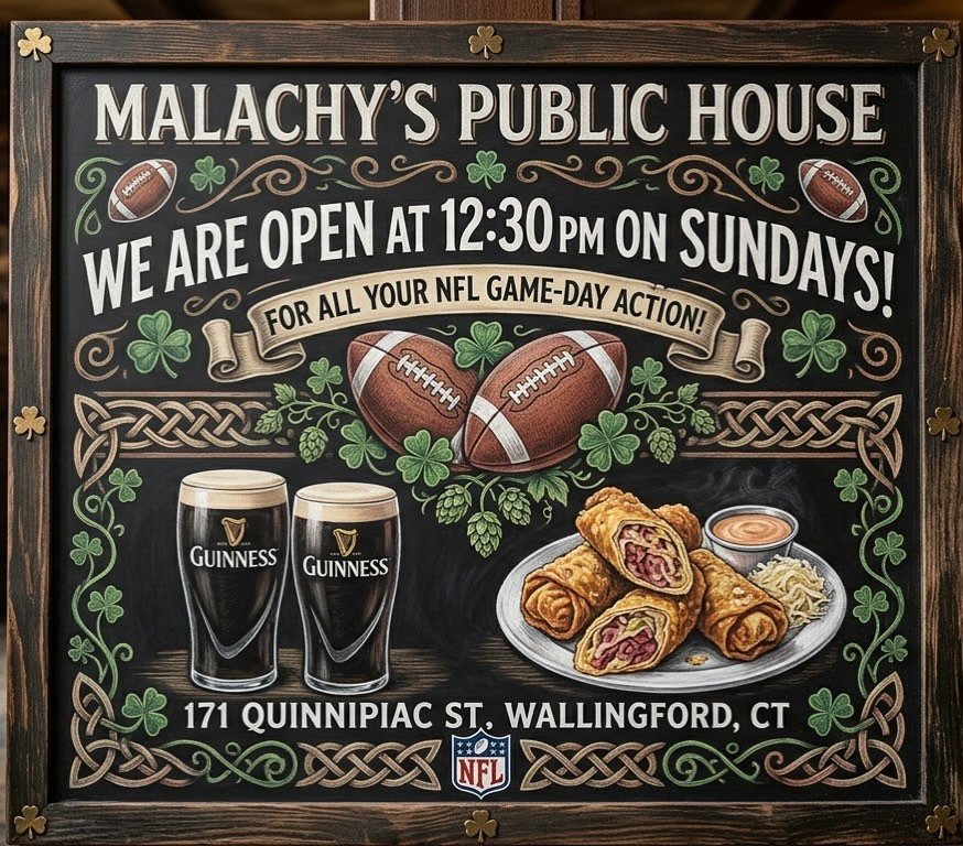 Football is back! Now opening at 12:30PM on Sundays so you can catch all the NFL action! 🏈☘️🇮🇪