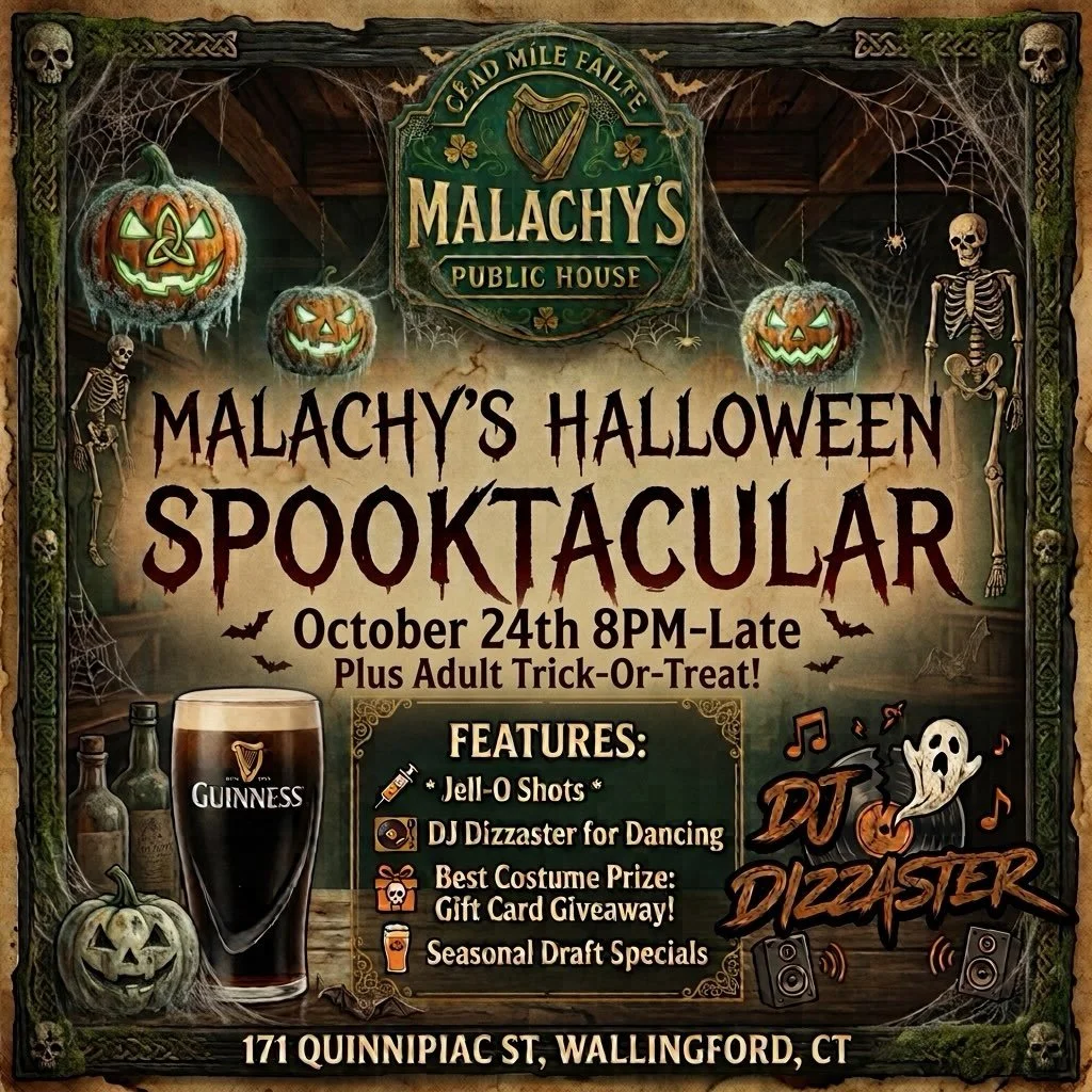 Spooky season is on! ☘️🇮🇪🎃👻 Let the Ghoul Times Roll!
Get your best costume and head down for a pint and some dancing with @djdizzaster!
We&rsquo;ll have jell-o shots, aged Southern Tier PumKing on draft, and candy for Adult Trick or Treating!