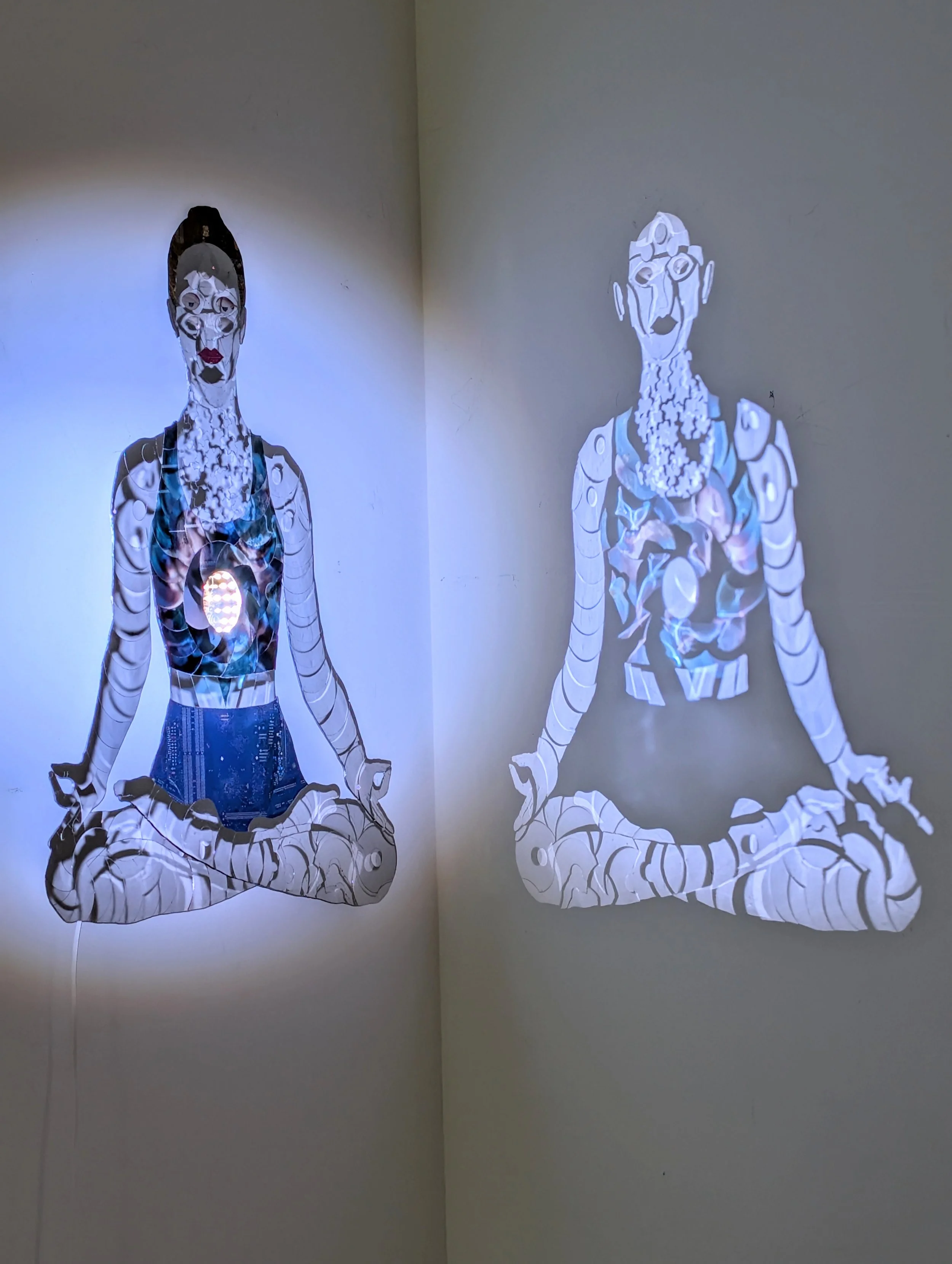 woman meditating with reflection