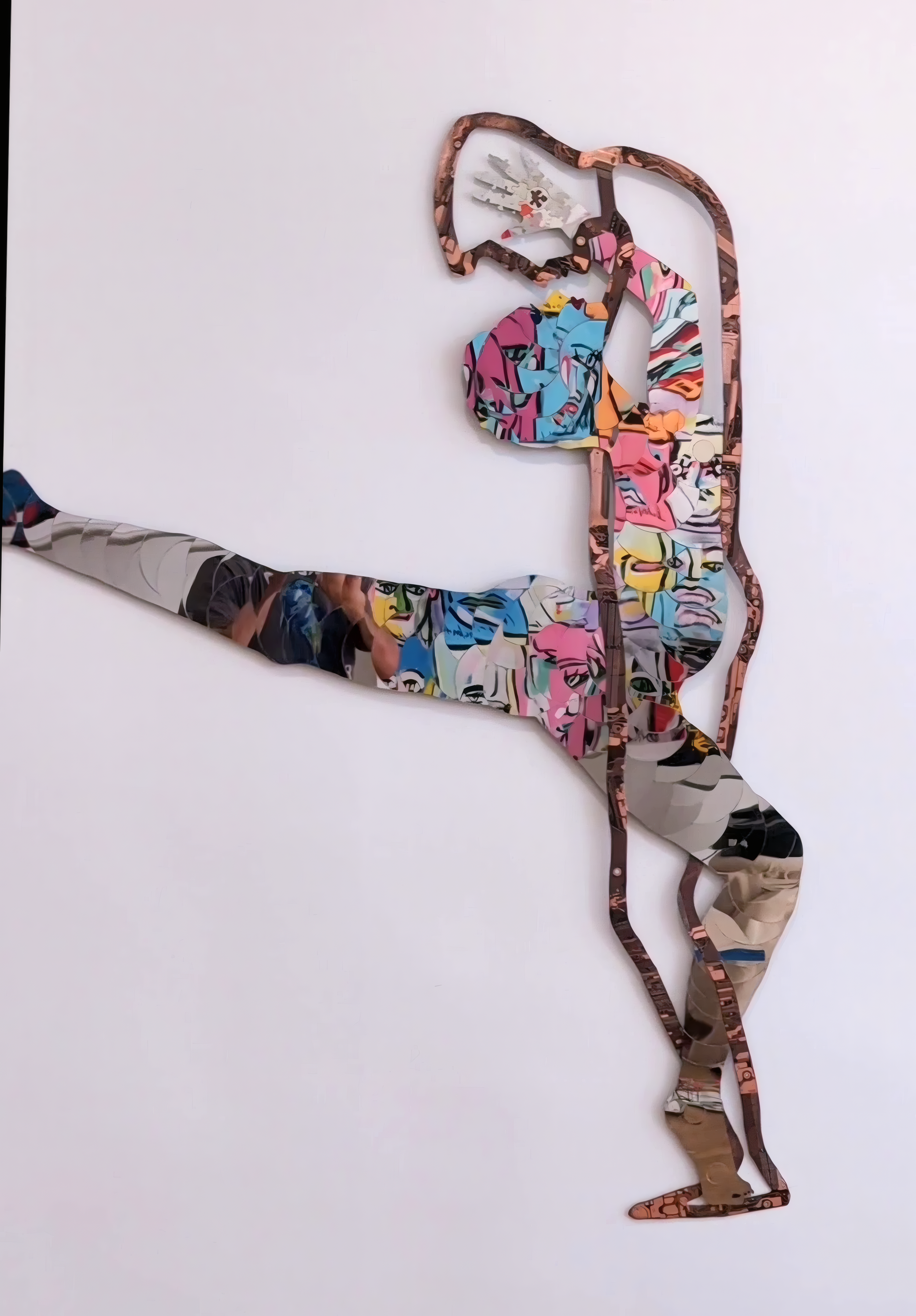 "Seeking" depicts conscious transformation. A figure steps through a relationship, changed in the process of moving forward.