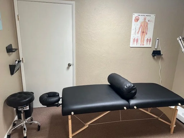 One of the two exam rooms at Redwood Chiropractic.