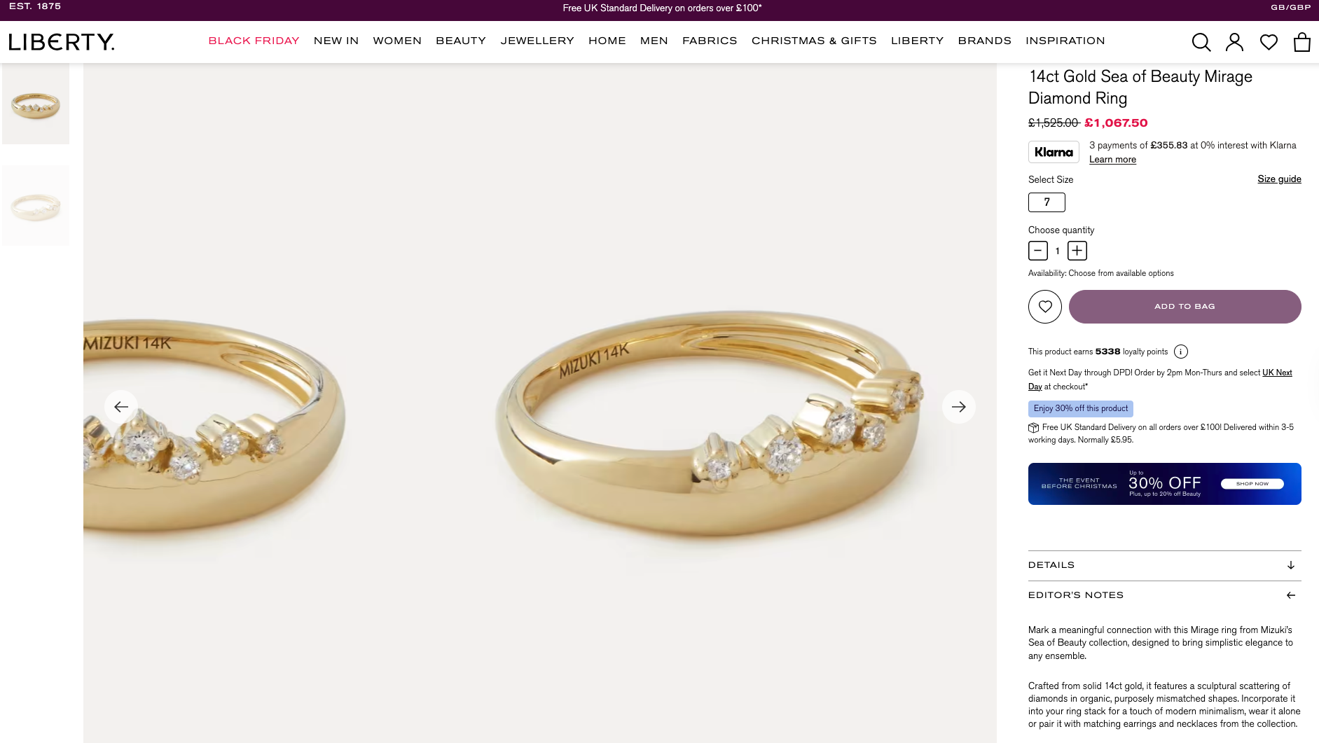 Mizuki Diamond Ring Product Description