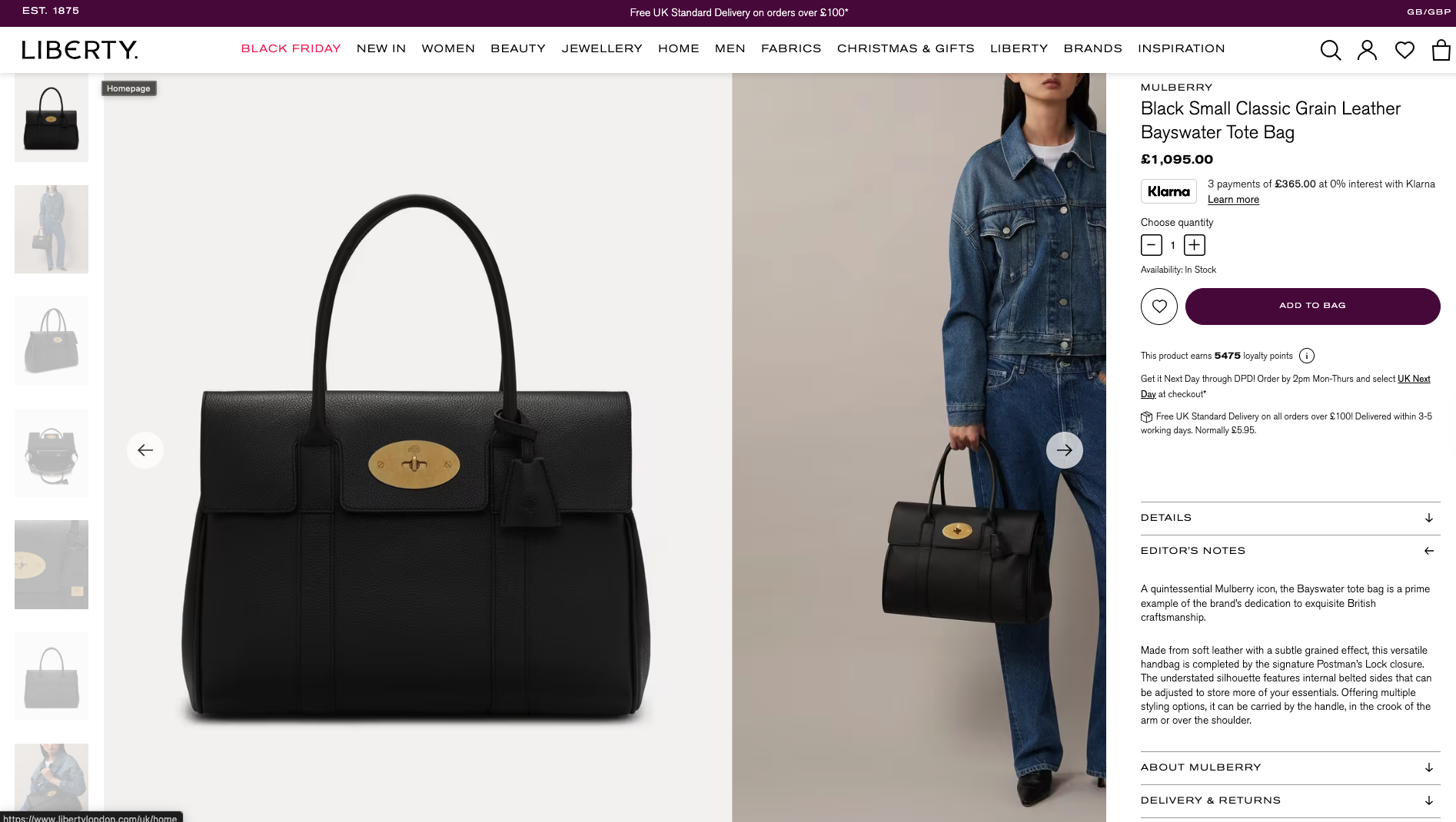 Mulberry Bayswater Tote Product Description