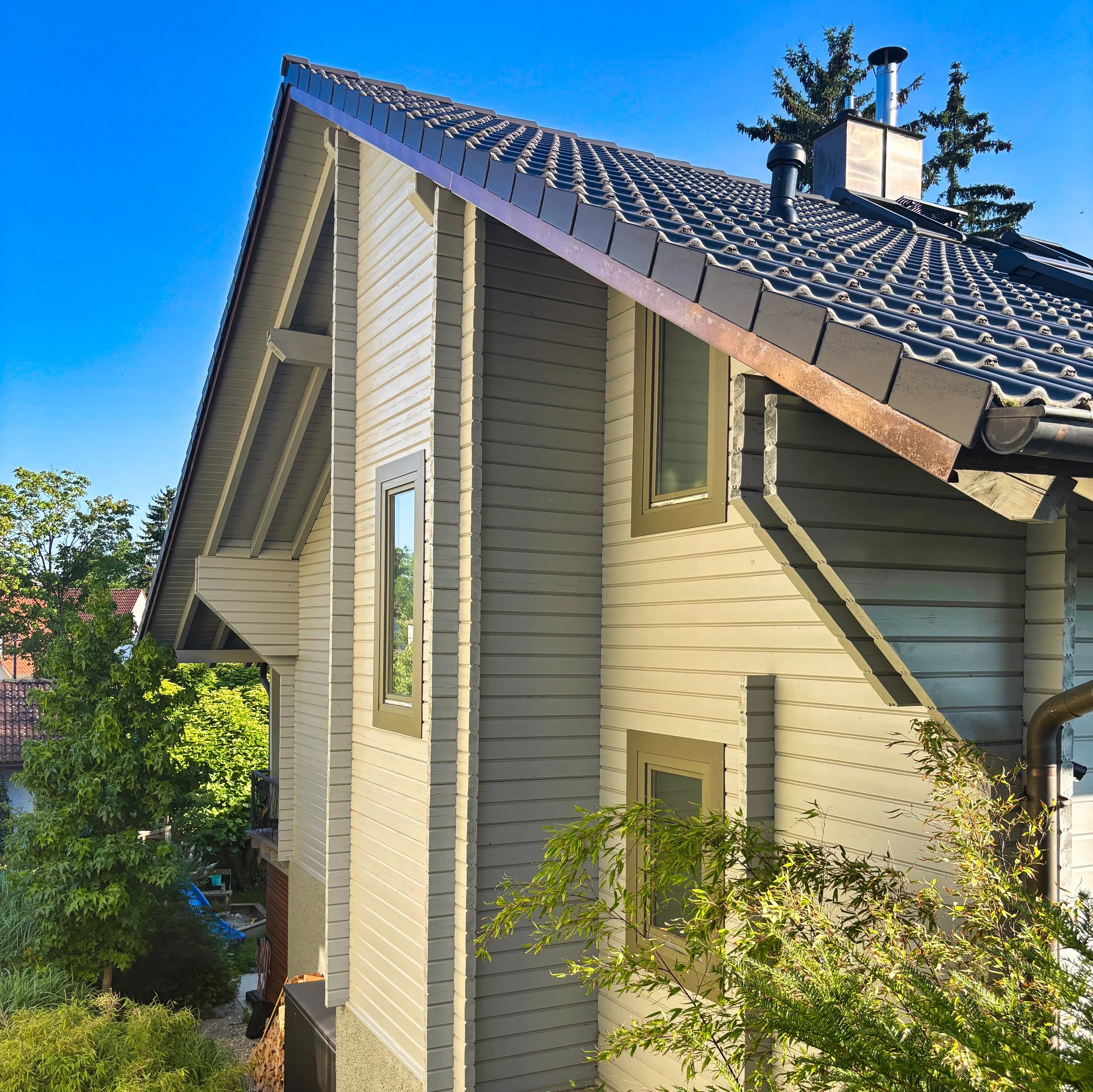 Fassadensanierung Blockbohlenhaus Modernisierung