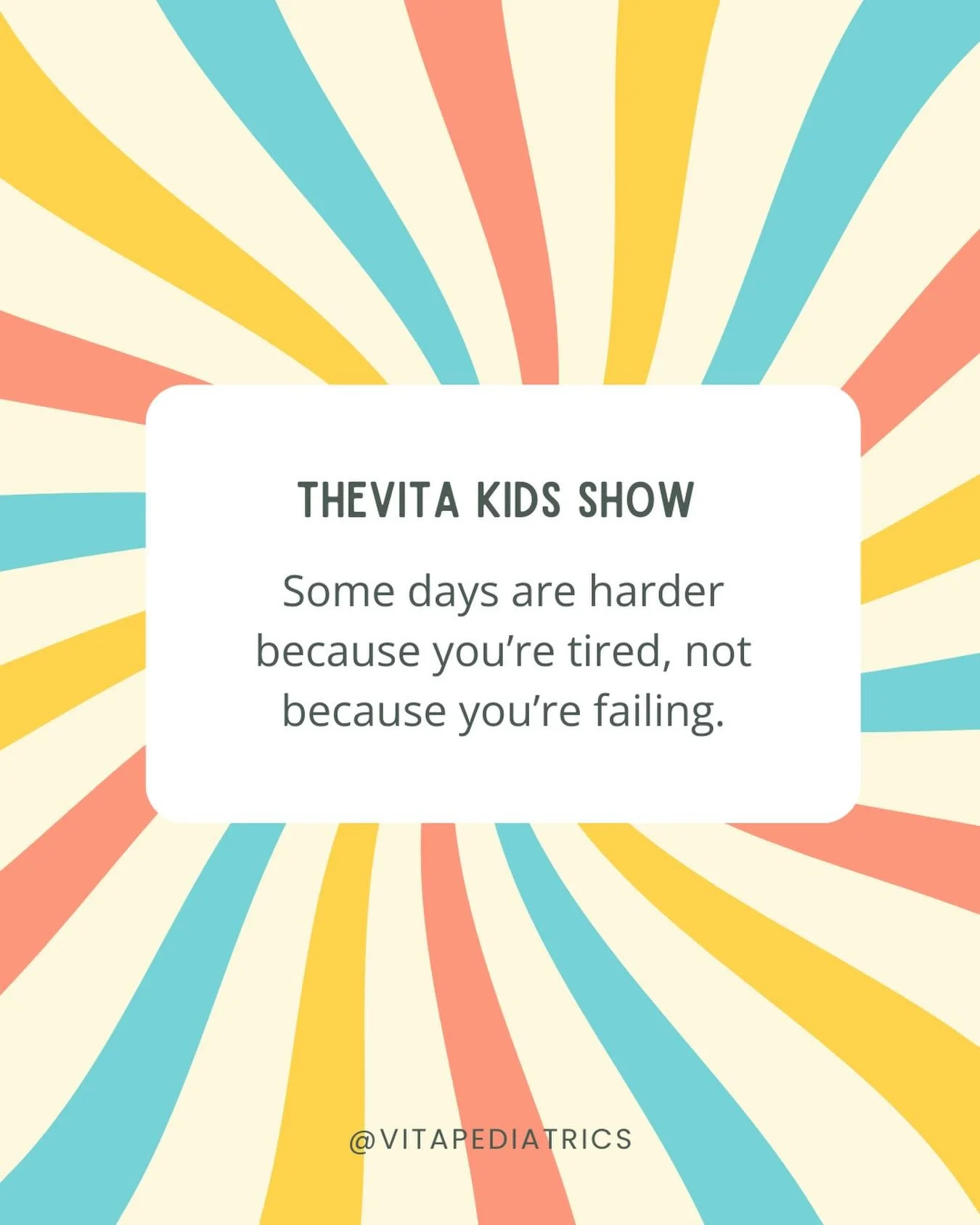 Episode 2 of The Vita Kids Show is LIVE! What a gift it is to have a whole series dedicated to restoring the parent! 💕☀️ Tune in on Apple iTunes, iheart, Spotify, or wherever you listen to podcasts!