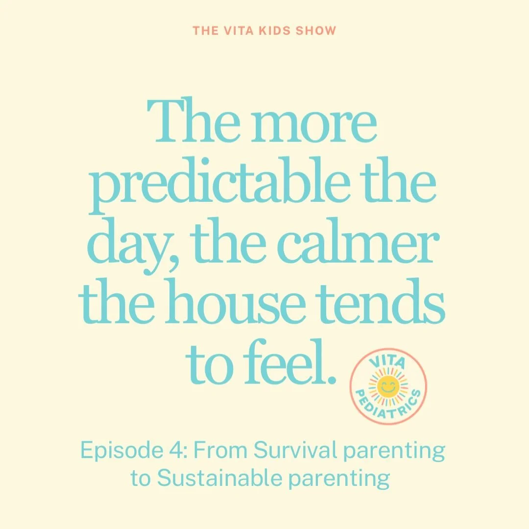 Routines. Rhythms. Predictably. Let&rsquo;s unpack it all! ✨☀️🕶️ Episode 4 now live on The Vita Kids Show! (Available on iTunes, Spotify, iheart radio, and wherever you listen to podcasts!) 🤍~VITA
