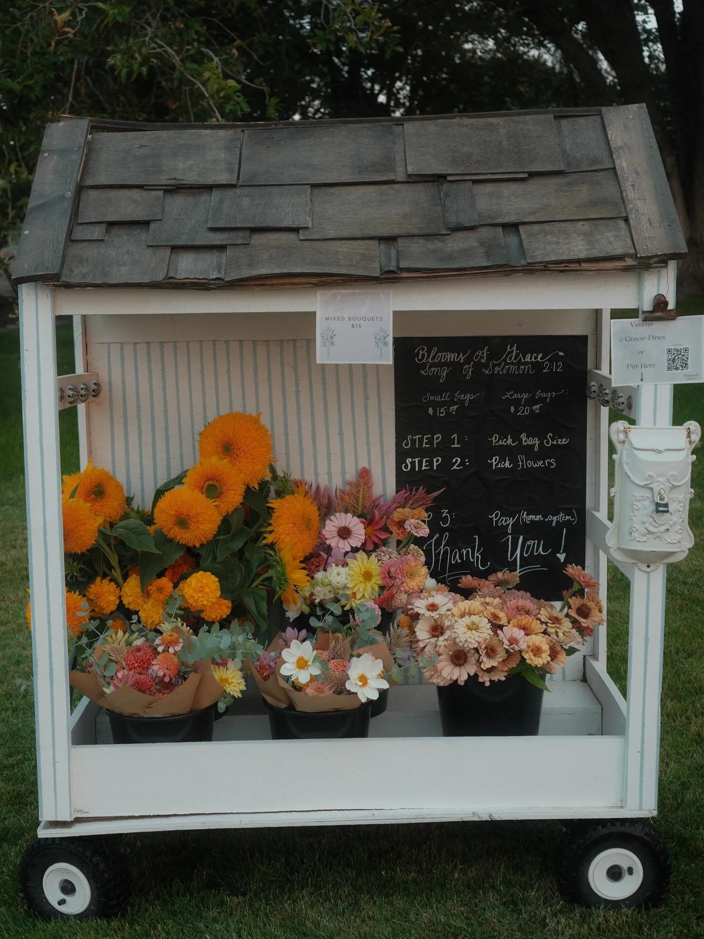 Flower cart is ready!🌻✨ 

We have so many sunflowers and mixed bouquets for on the go!