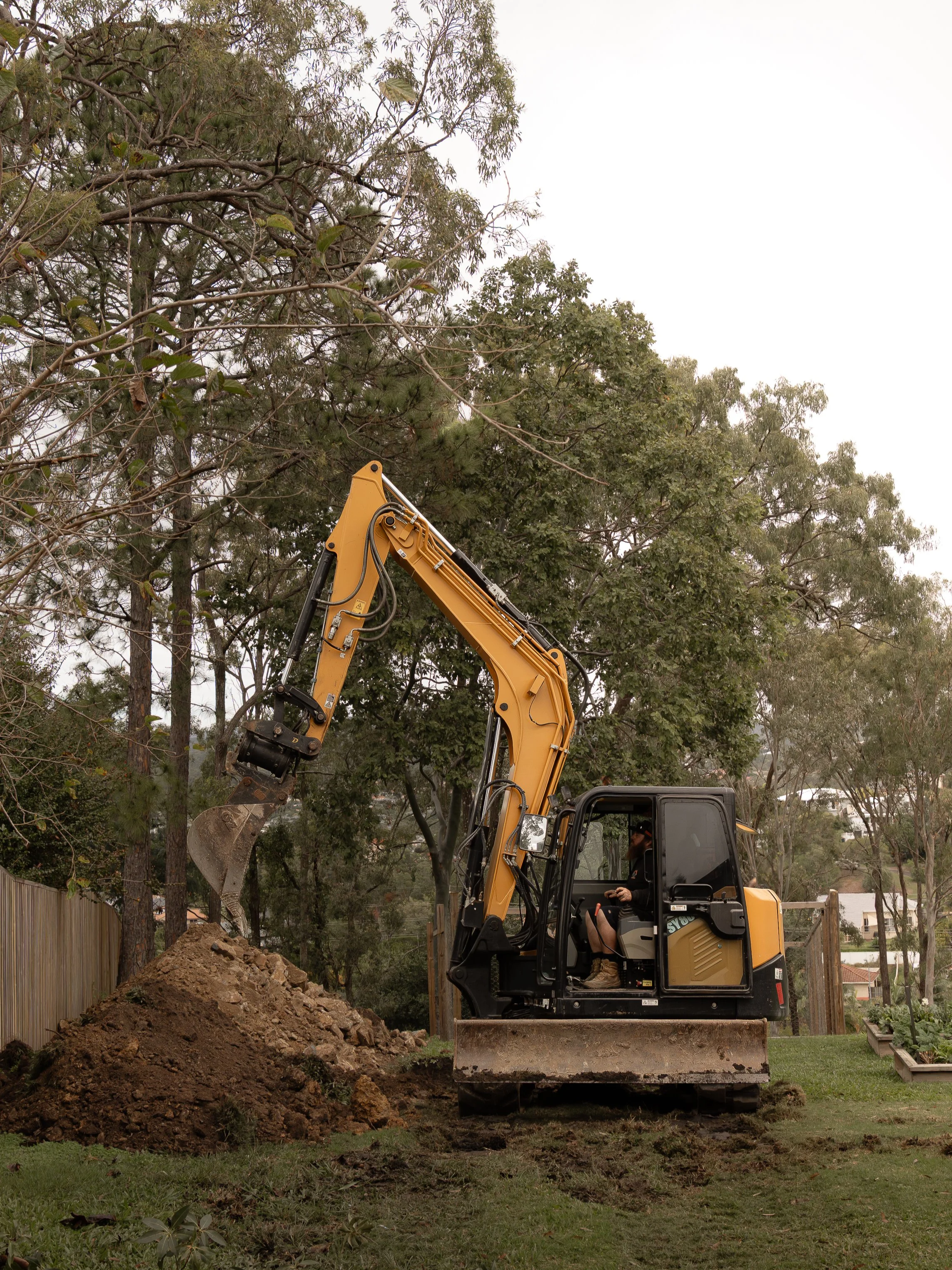 excavator in action 