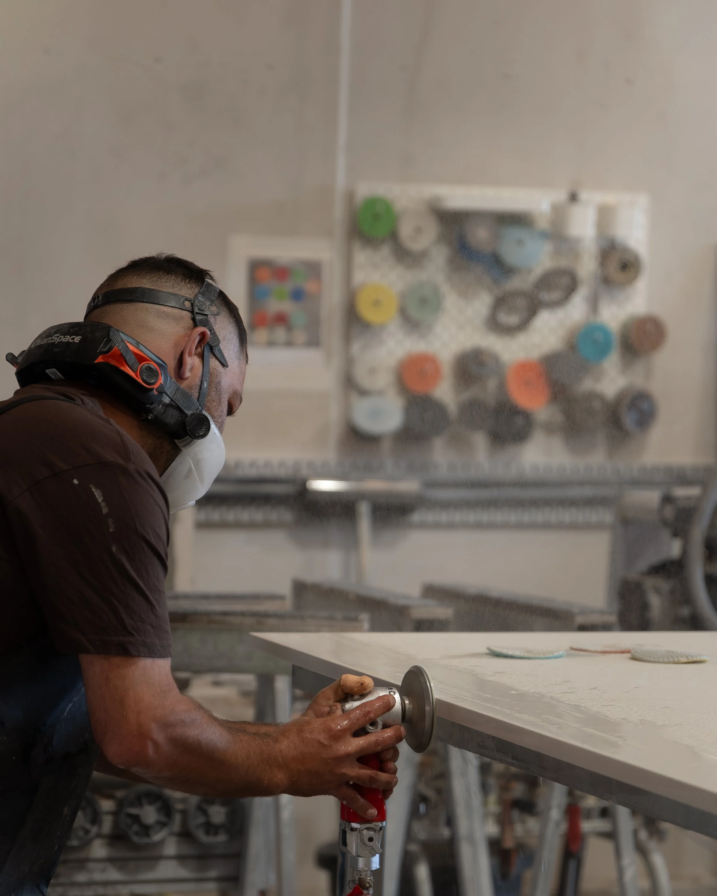 Man sanding on site. photography gold coast