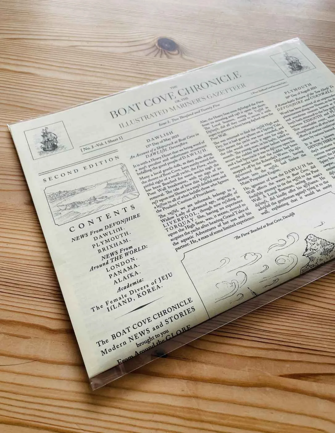 The Boat Cove Chronicle Old English Maritime Newspaper - 18th Century-style Printed Issue 2