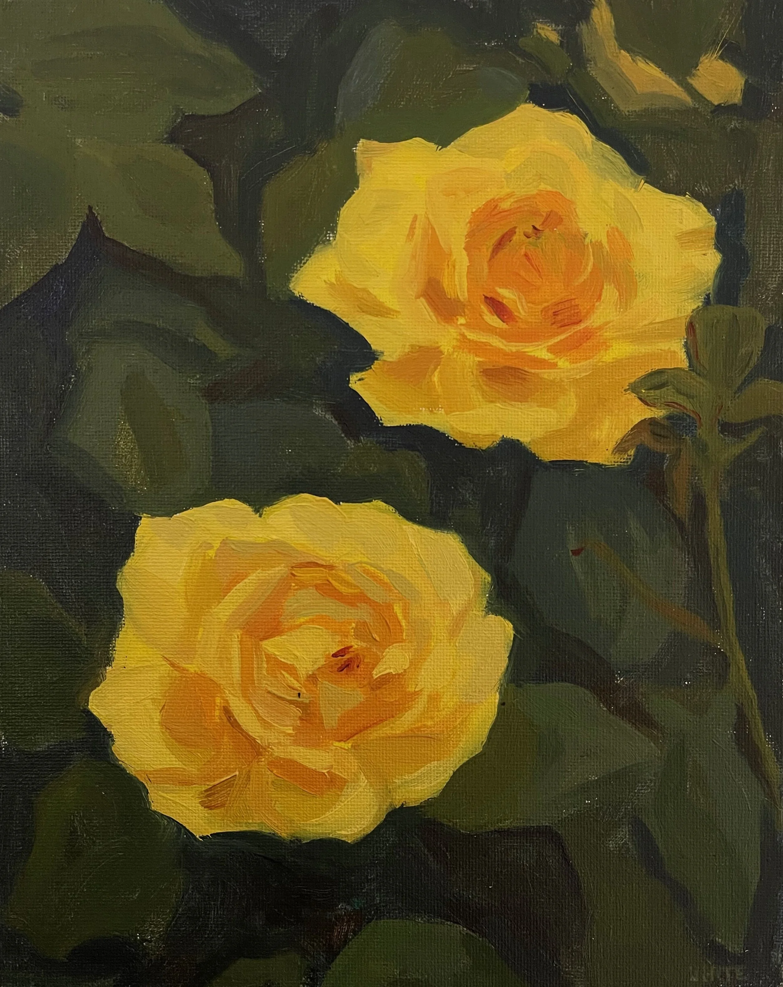 De Beauvoir Roses I - Oil on panel
