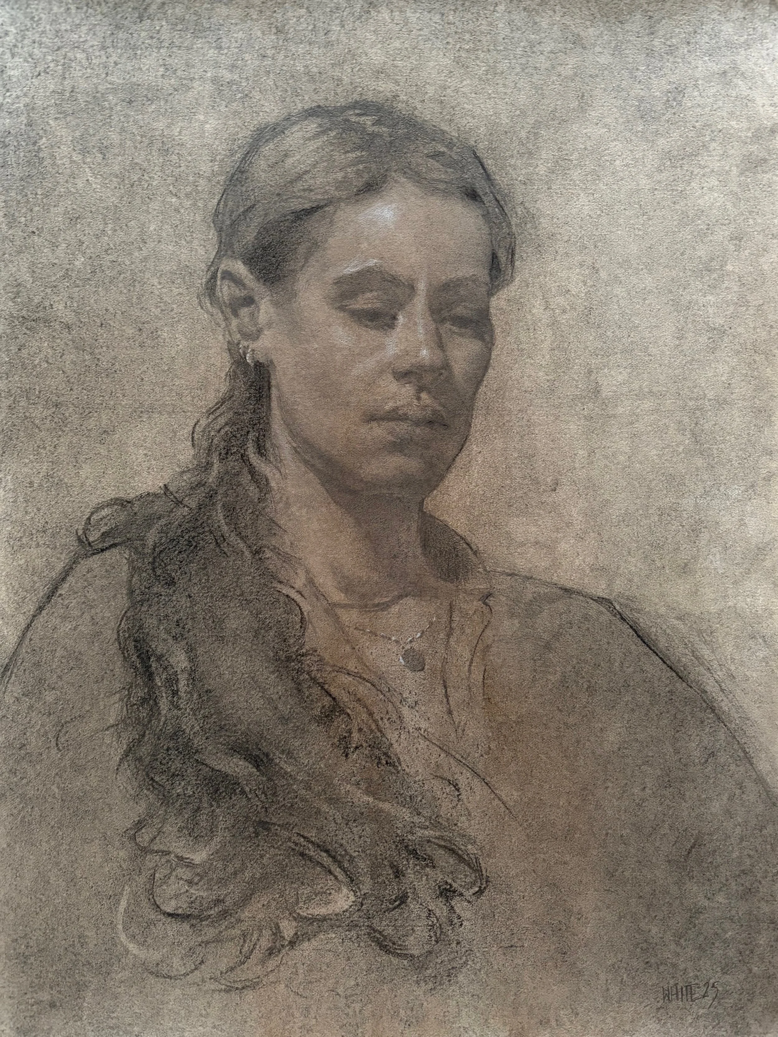 Dorothy - Charcoal and graphite on toned paper