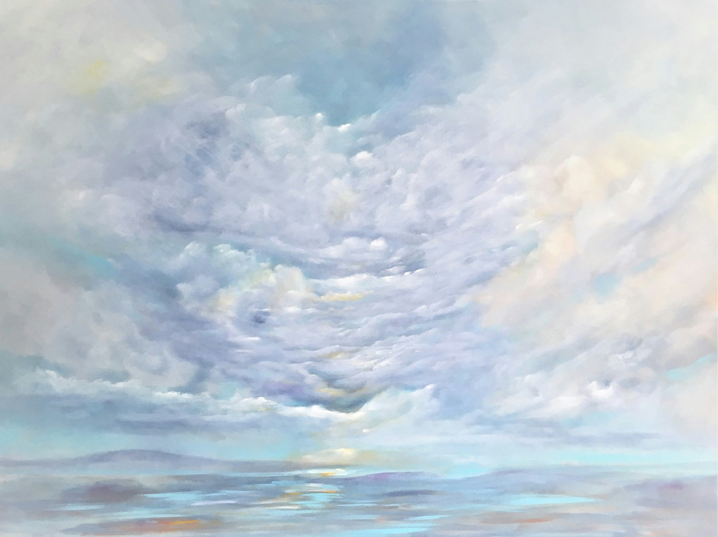 A painted sky in light blues